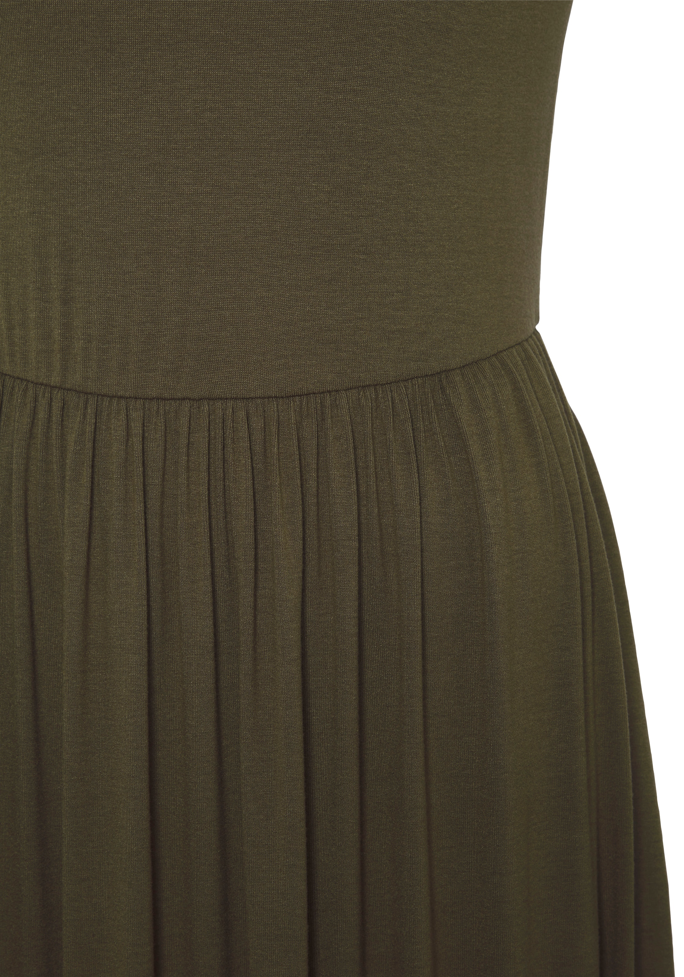 LASCANA Midikleid Seitennahttaschen mit schmalem Oberteil, weiches Jerseykleid, basic