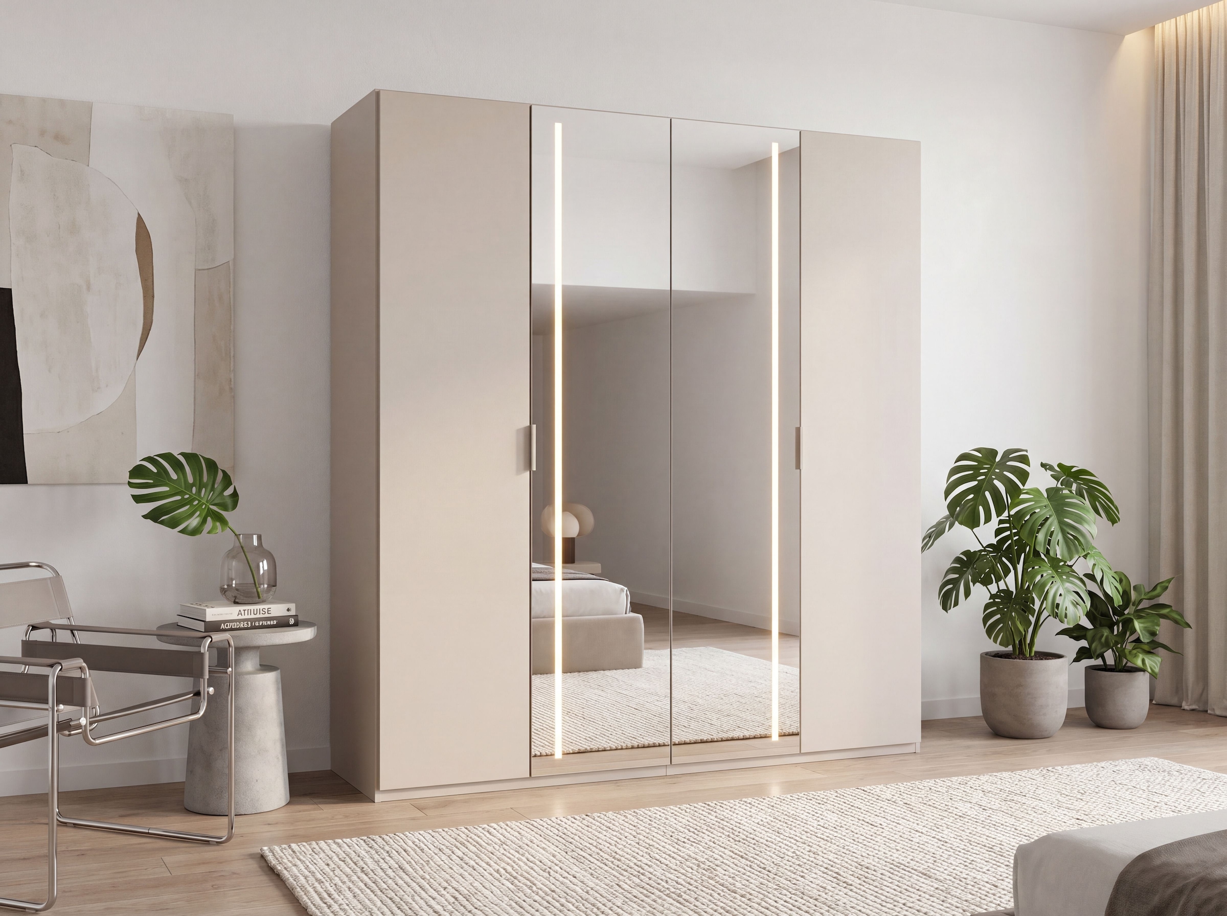 Wimex Kleiderschrank »LUCERA inkl. Spiegel mit integrierter LED Beleuchtung« in den Breiten 200cm (4-türig) und 250cm (5-türig)