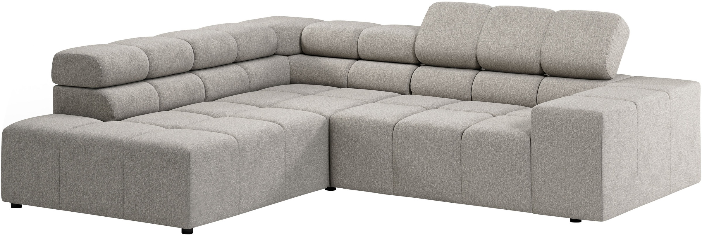 INOSIGN Ecksofa »Ancona, incl. Kopfteilverstellung + 3 Zierkissen, L-Form, bequem«, wahlweise motorische Sitztiefenverstellung, B/T(H: 249/215/70 cm