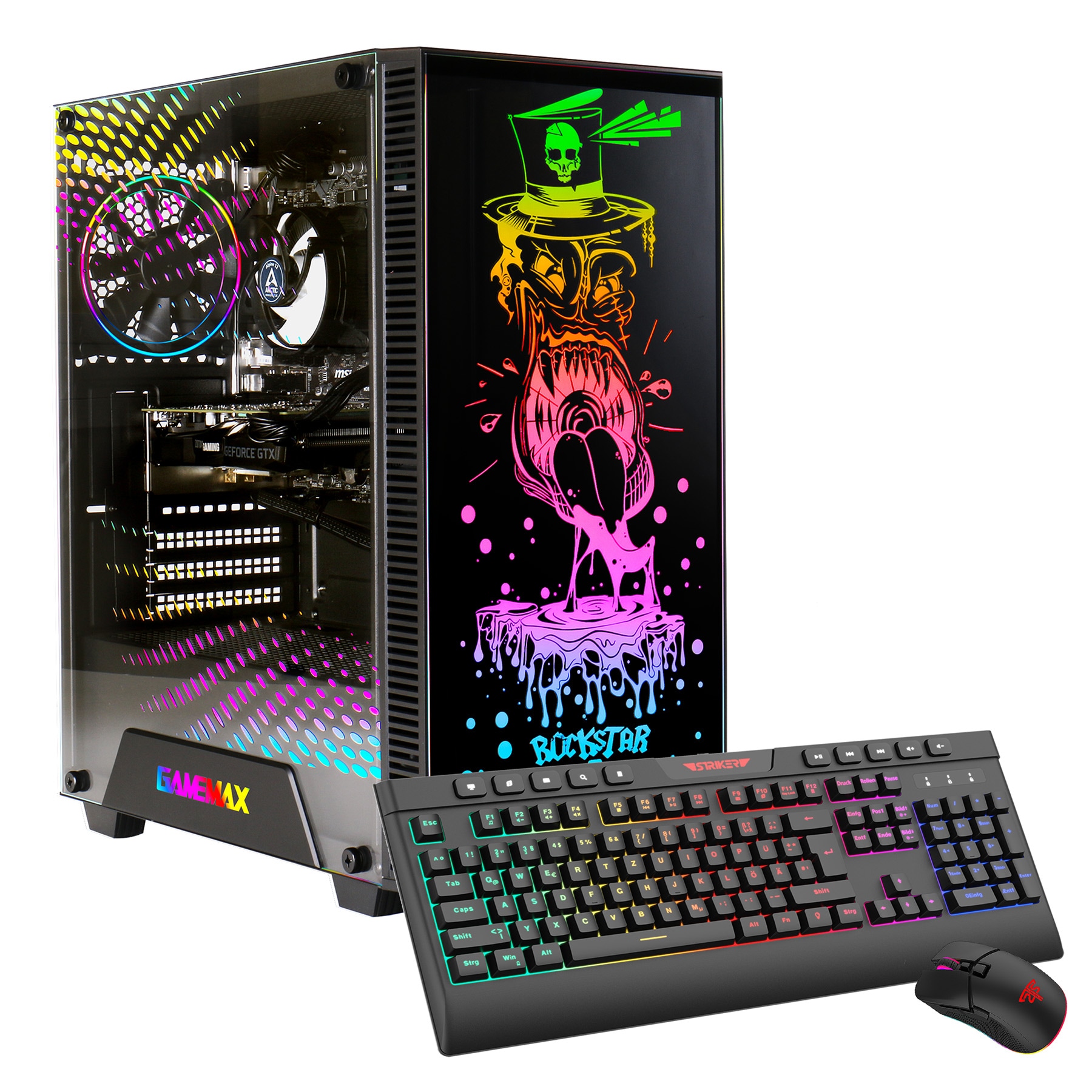 GAMEMAX Gaming-PC »Rockstar 7478 AMD Ryzen 7 5700X RTX 5060Ti 32GB DDR4 1TB SSD« Windows 11
