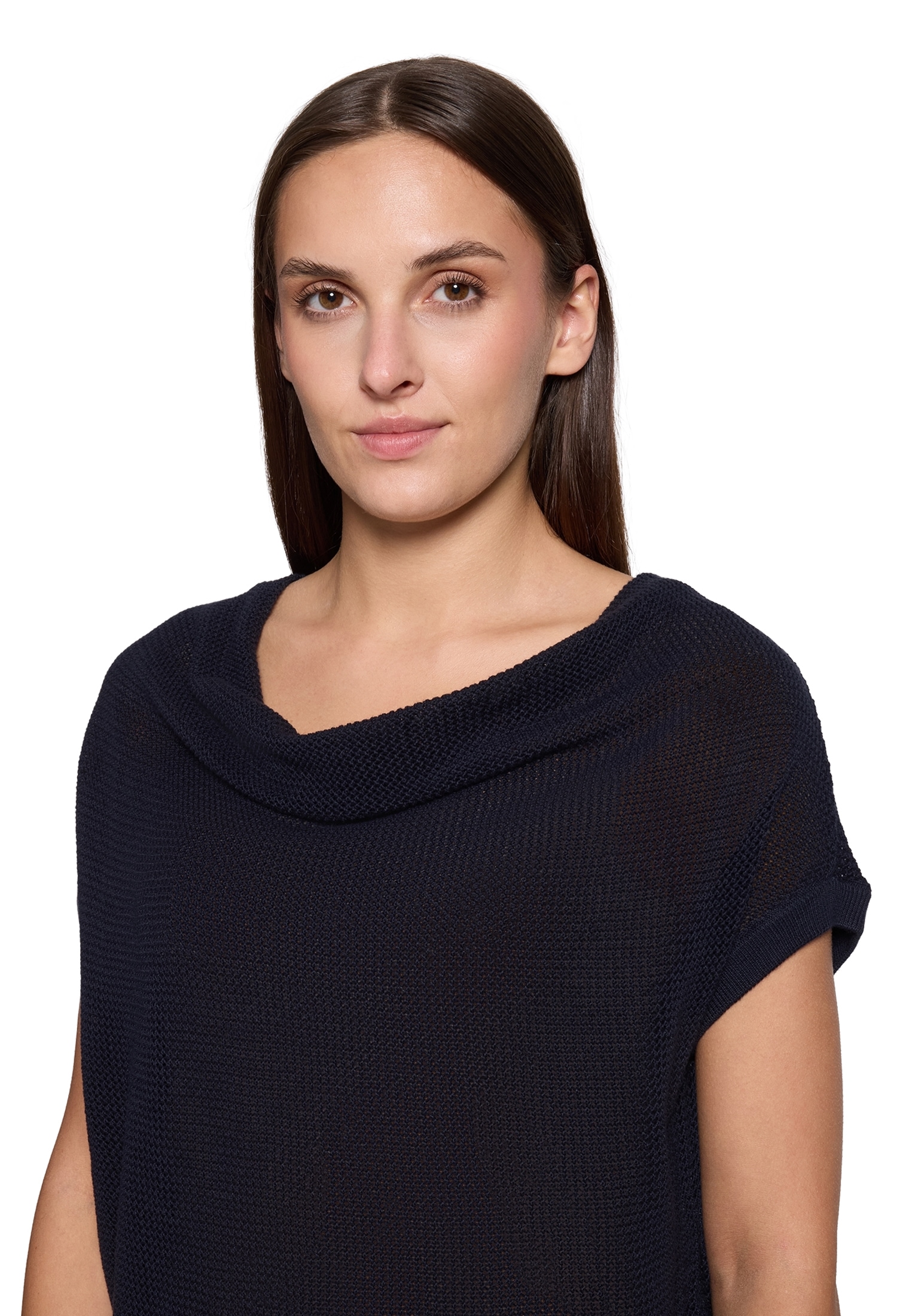 Betty Barclay Rundhalspullover »Lochstrick-Pullover mit Wasserfallausschnitt«
