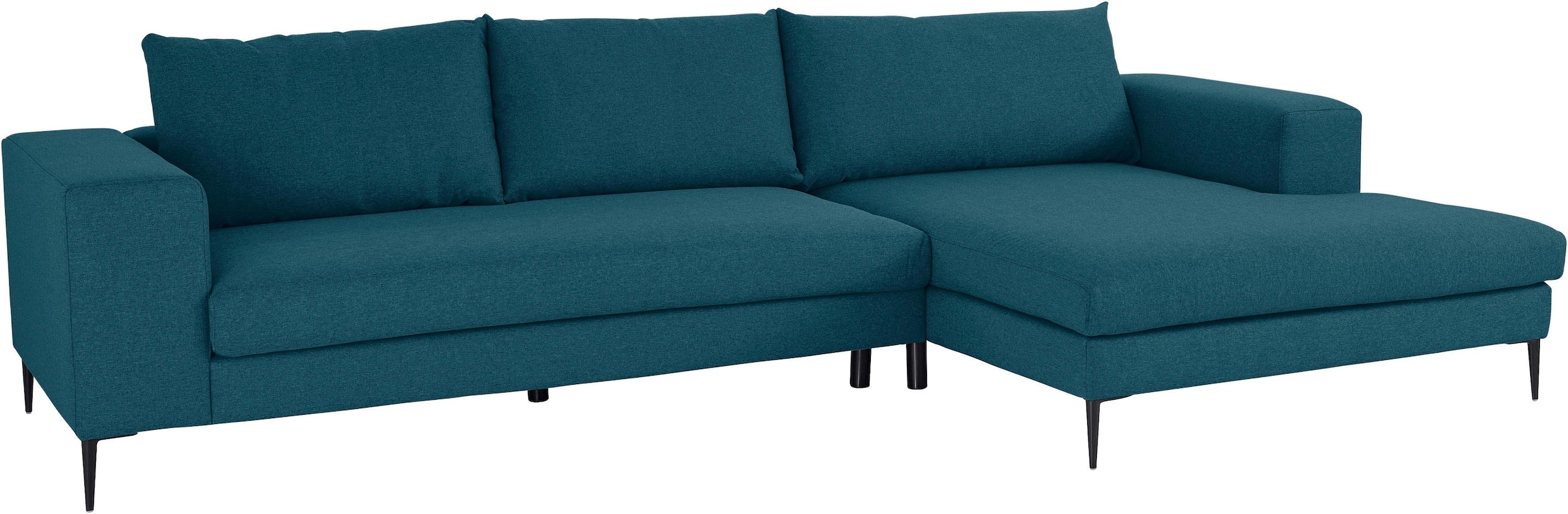 INOSIGN Ecksofa »Aurora, L-Form, mit extra breiter Recamiere, 324 x 170 cm (BxT)«, Designsofa mit tollem Sitzkomfort, extra hohe Metallfüße schwarz