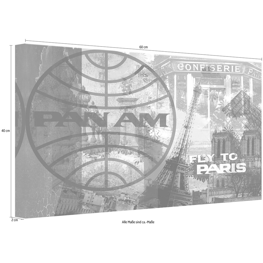 Wall-Art Leinwandbild »PAN AM - Paris«