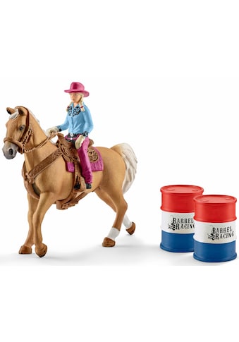 Schleich® Spielfigur »Farm World, Barrel racing mit Cowgirl (41417)«, (Set) kaufen