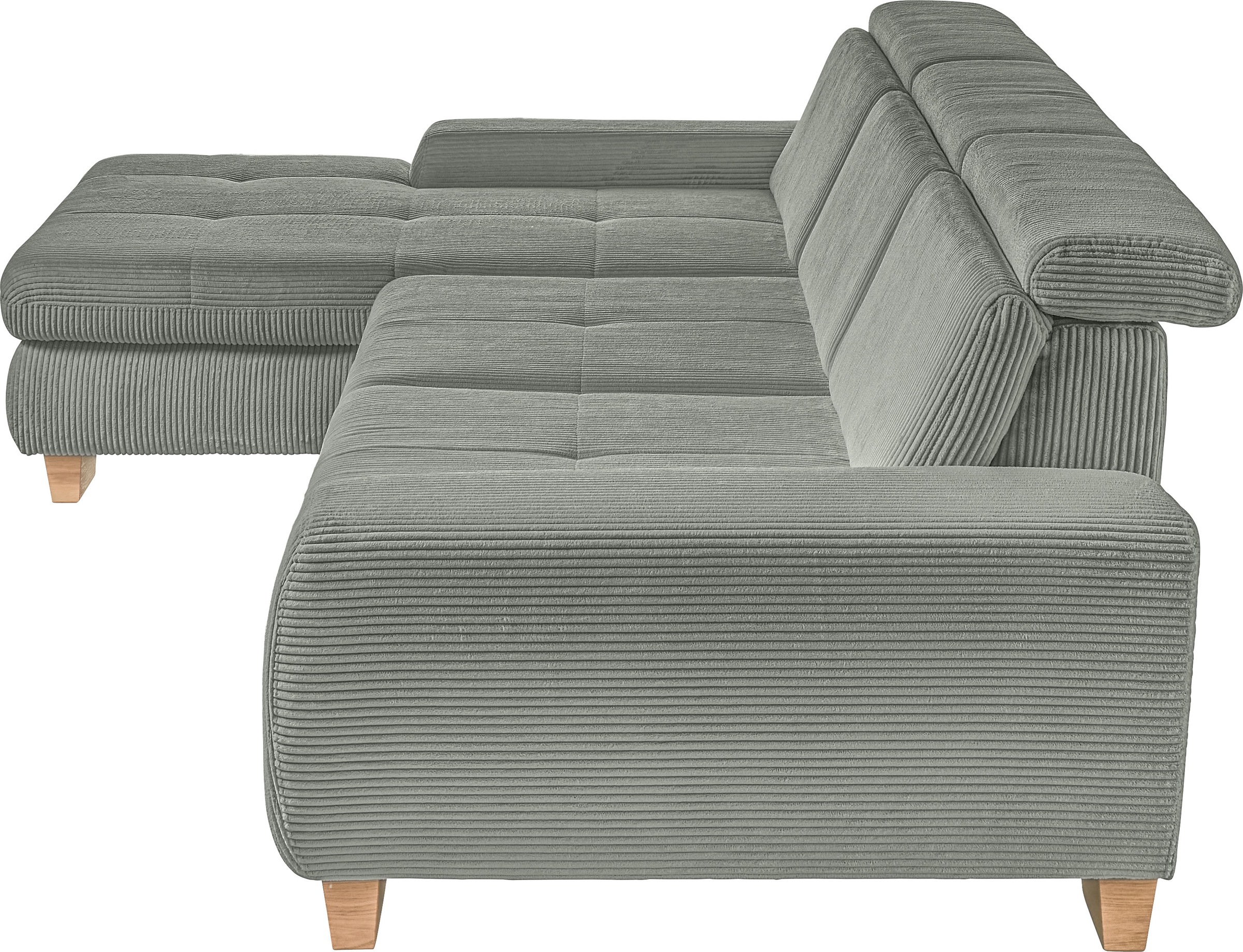 set one by Musterring Ecksofa »SO 3400, Cord, Sitzhöhe 47cm oder 49cm, inkl. Sitztiefenverstellung«, mit Canape und verschiedenen Funktionen, Kaltschaum, B307 x T195 cm