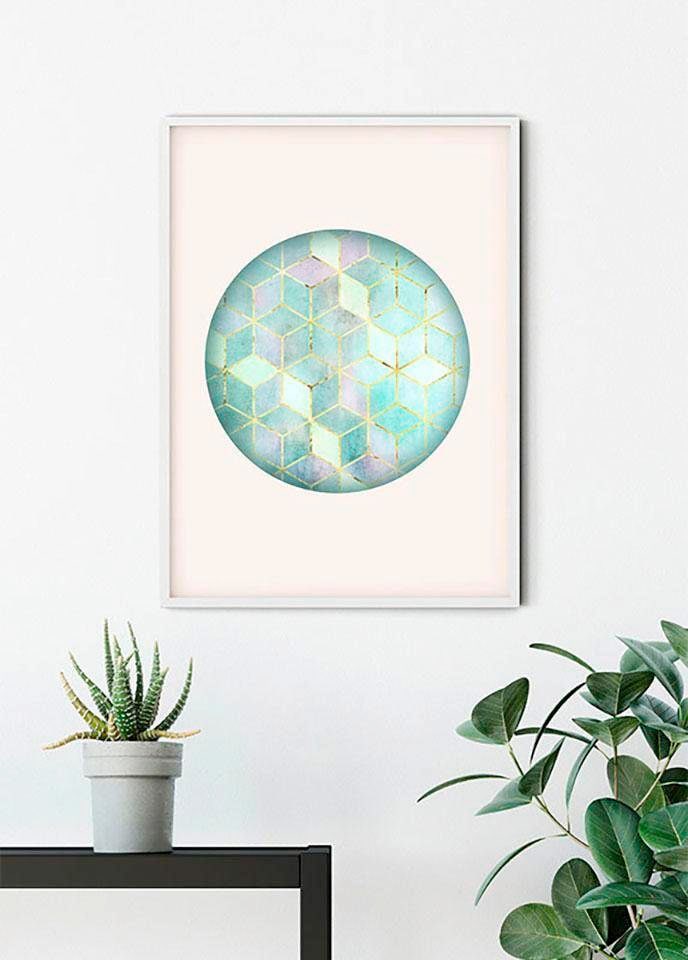 Poster »Mosaik Circle Verde«, Formen-Kunst, (1 St.), Kinderzimmer, Schlafzimmer,...