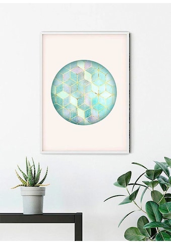 Poster »Mosaik Circle Verde«, Formen-Kunst, (1 St.)