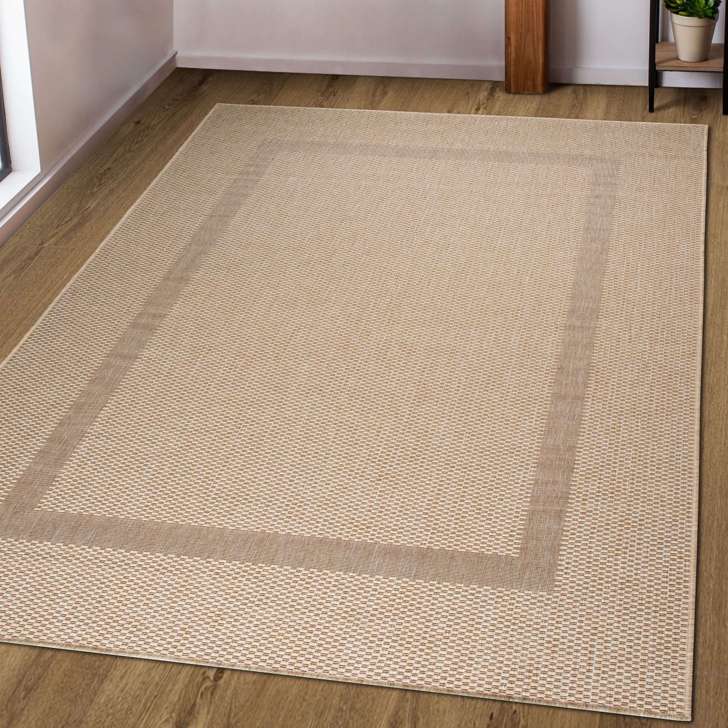 my home Teppich »Venedig Bordüre auch als Läufer erhältlich«, rechteckig, 3 mm Höhe, In- und Outdoor geeignet, Sisal-Optik, Wetterfest & UV-beständig