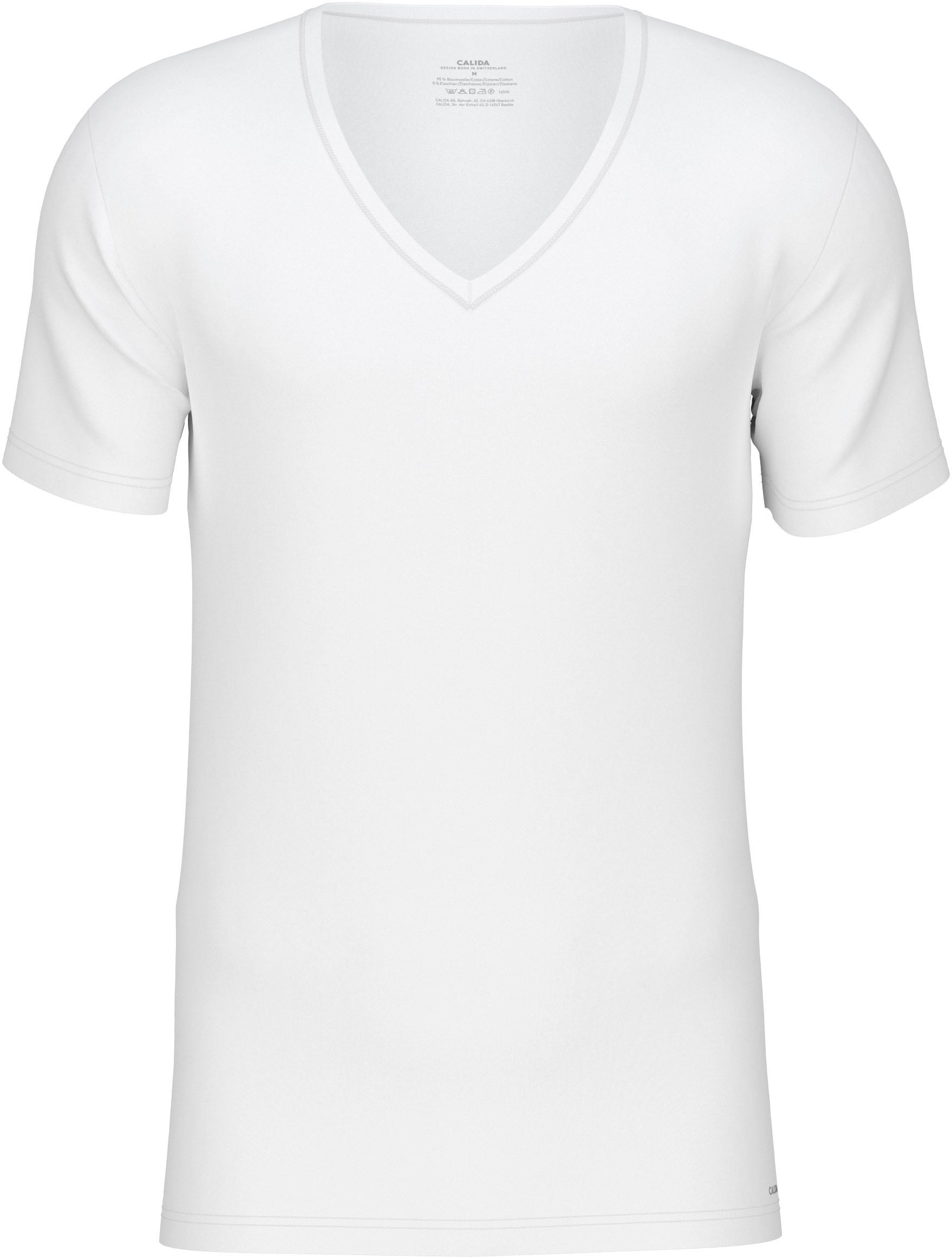 CALIDA T-Shirt »Cotton Code«, mit V-Ausschnitt und perfekter Passform