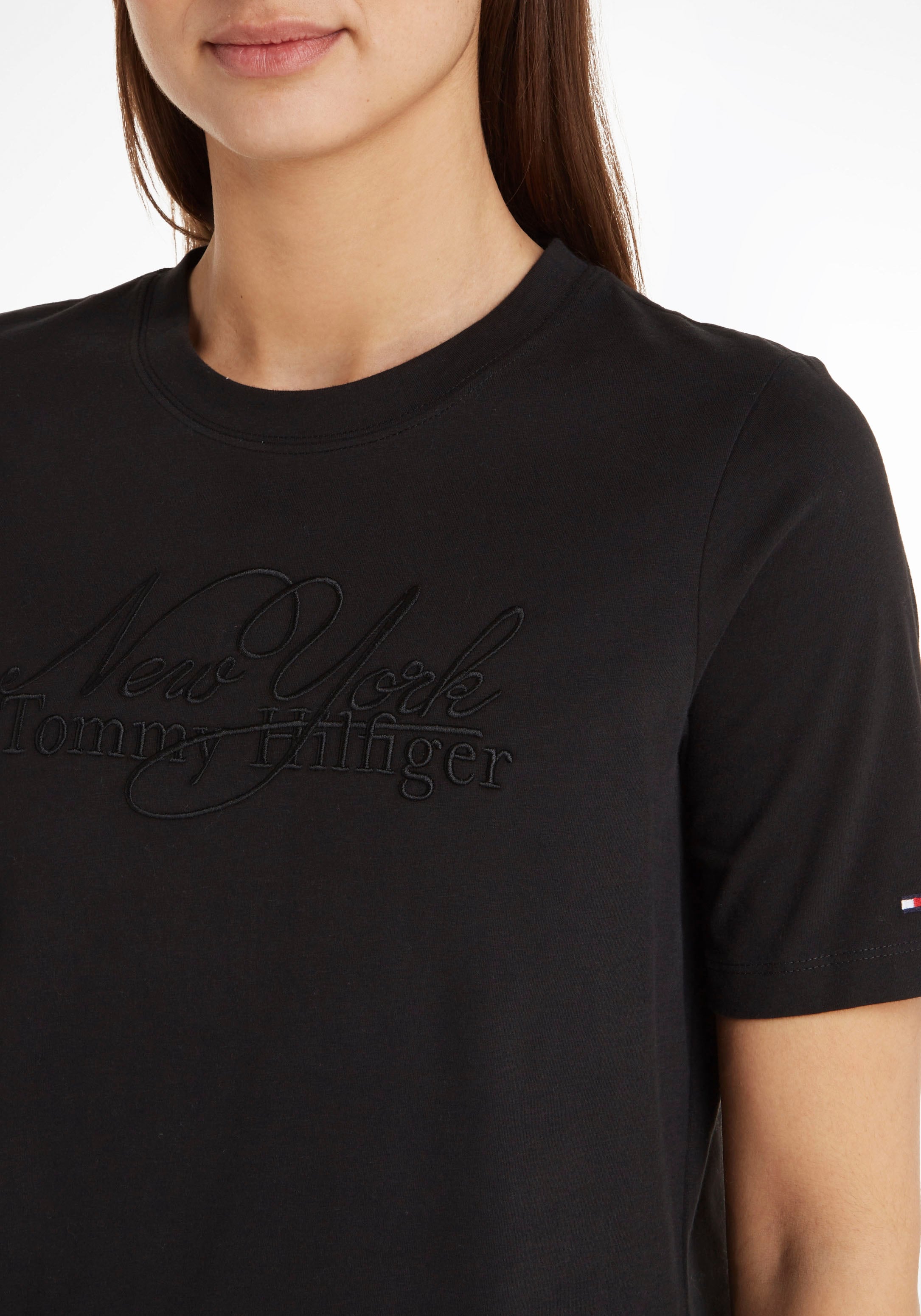 Tommy Hilfiger T-Shirt »REG BRUSHED Tommy CTN Markenlabel C-NK NY OTTO bei Hilfiger bestellen mit SS«