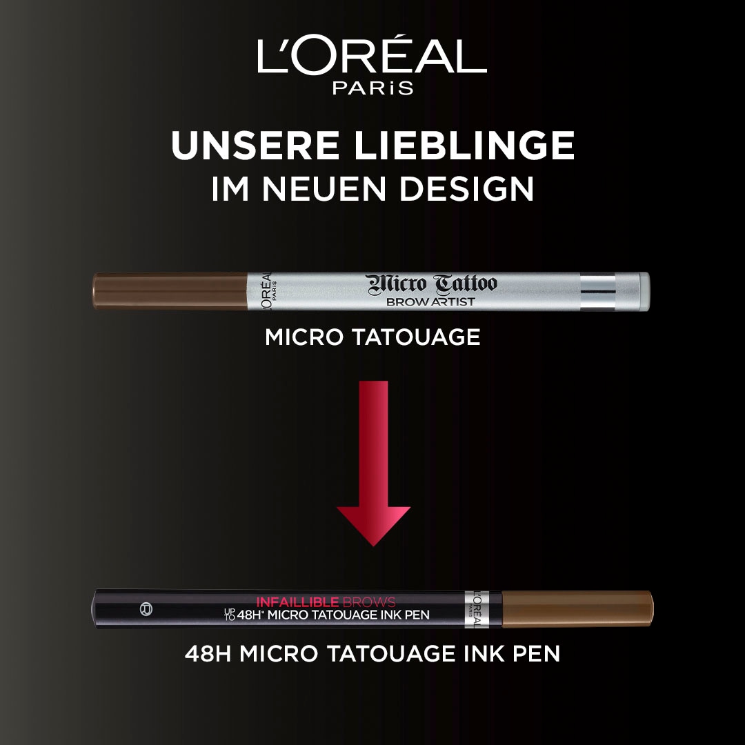 L'ORÉAL PARIS Augenbrauen-Stift »INFAILLIBLE 48H MICRO TATOUAGE INK PEN« mit Dreizack-Spitze