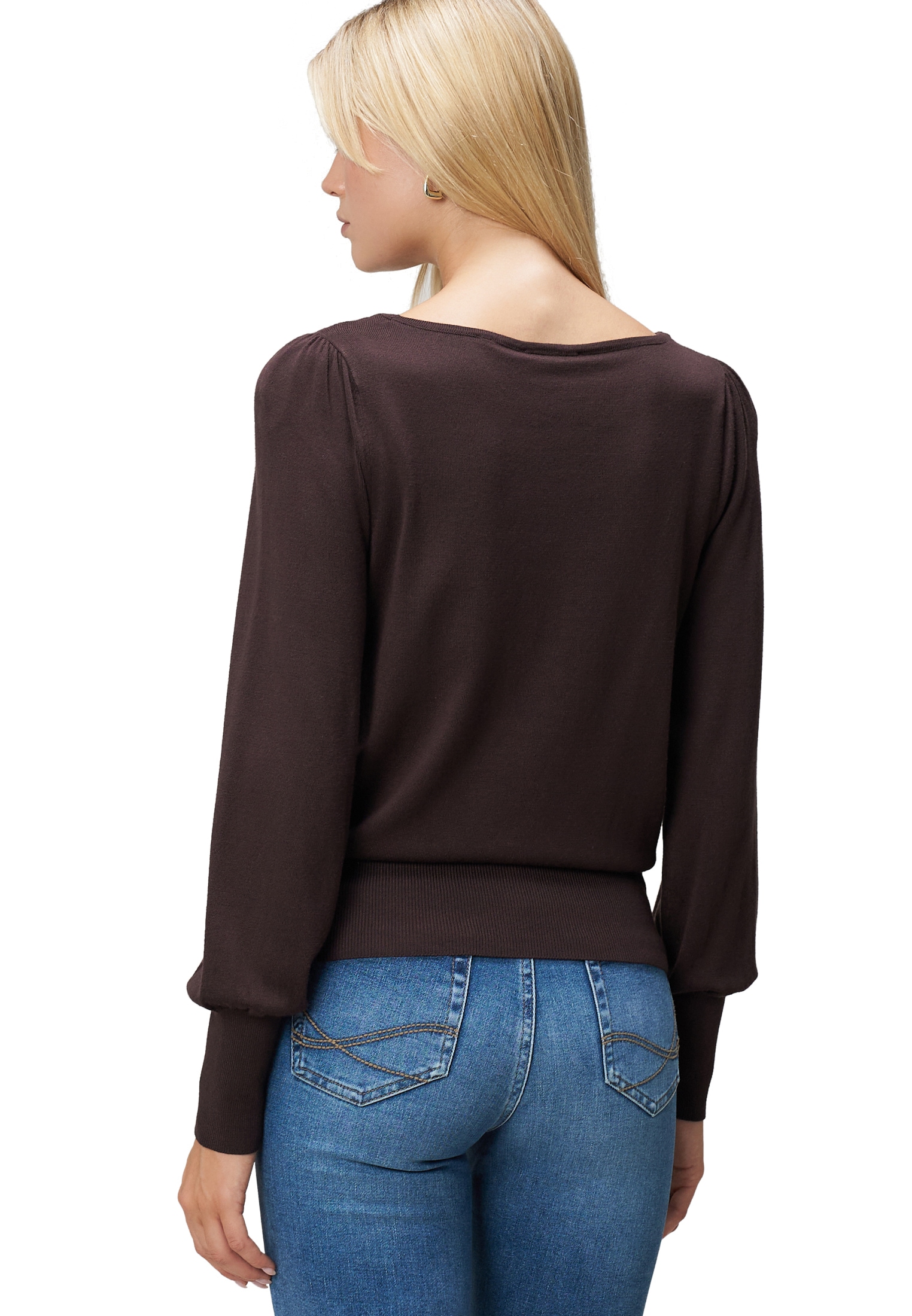 Zero Strickpullover »Strickpullover mit Ballonärmeln«