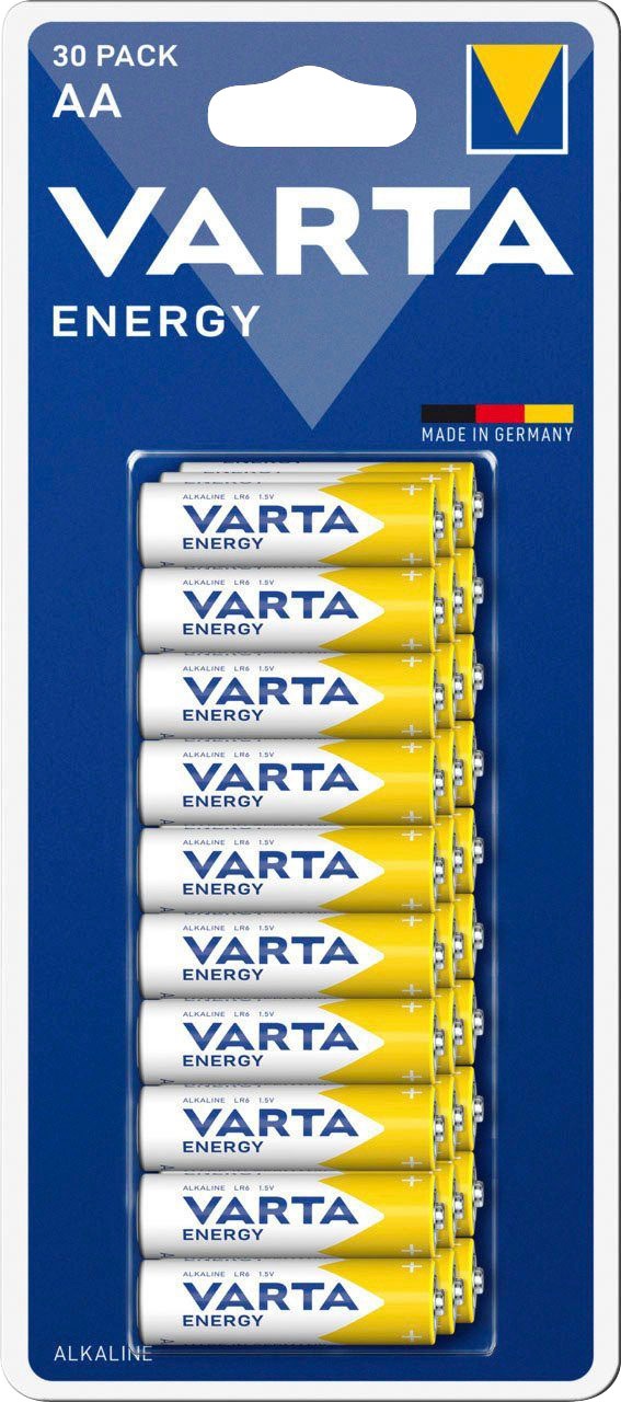 VARTA Batterie »30er Pack Energy AA Mignon LR6 Alkaline - Made in Germany«, LR06, (30 St.)
