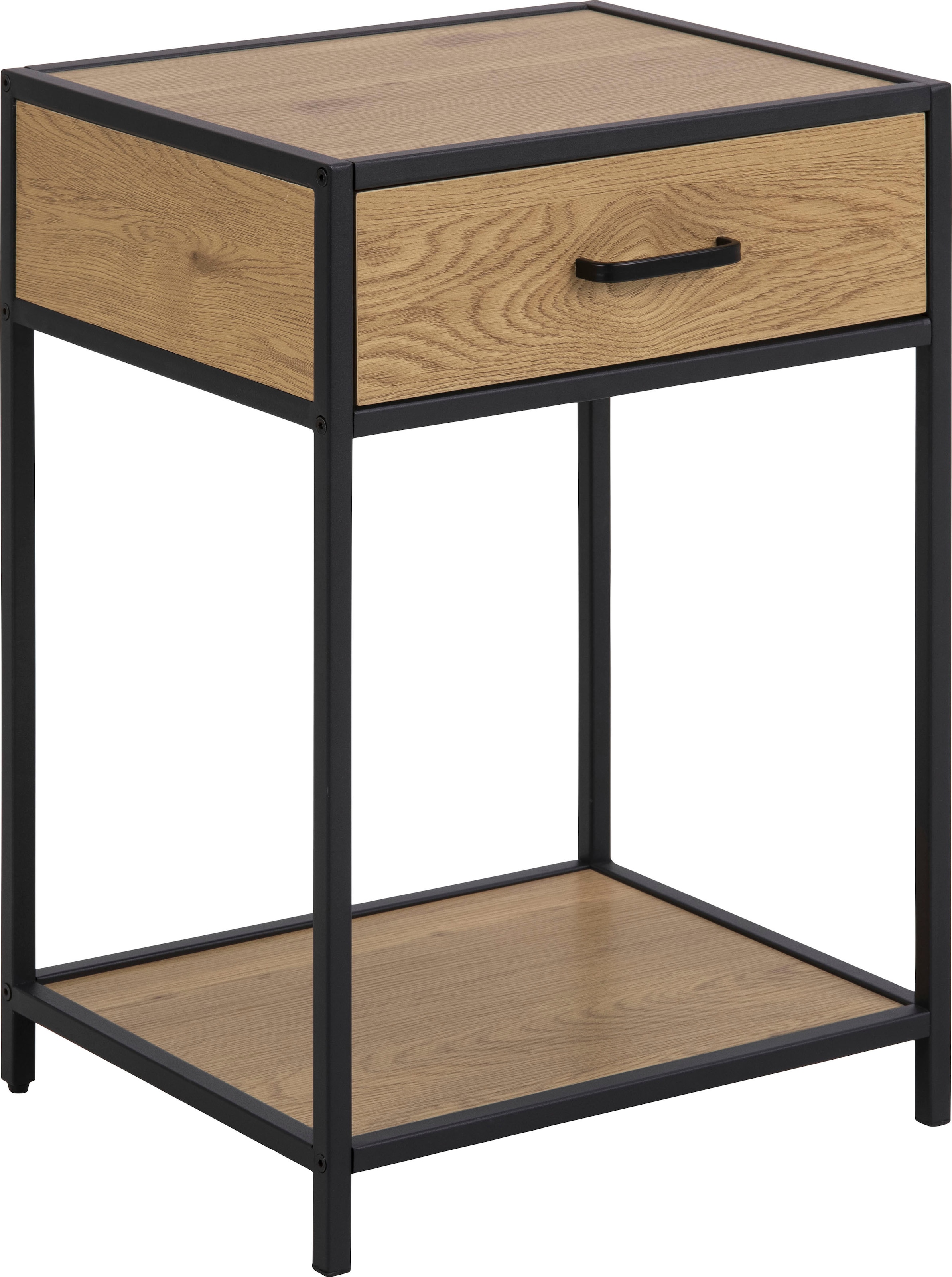 ACTONA GROUP Nachttisch, Metallgestell, Industrie-Look, Schublade und Einlegeboden, H: 63 cm