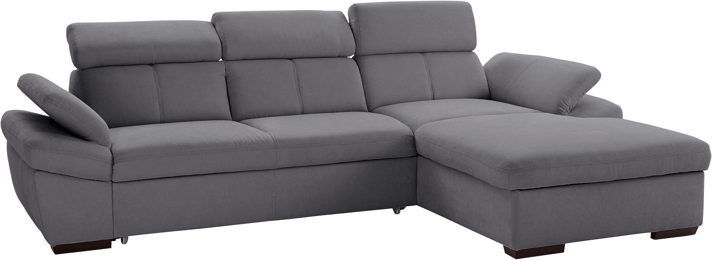 exxpo - sofa fashion Ecksofa »Salerno, inkl. Kopf- und Armteilverstellung, elegant & bequem, L-Form«, wahlweise mit Bettfunktion und Bettkasten, tolle Detailverarbeitung