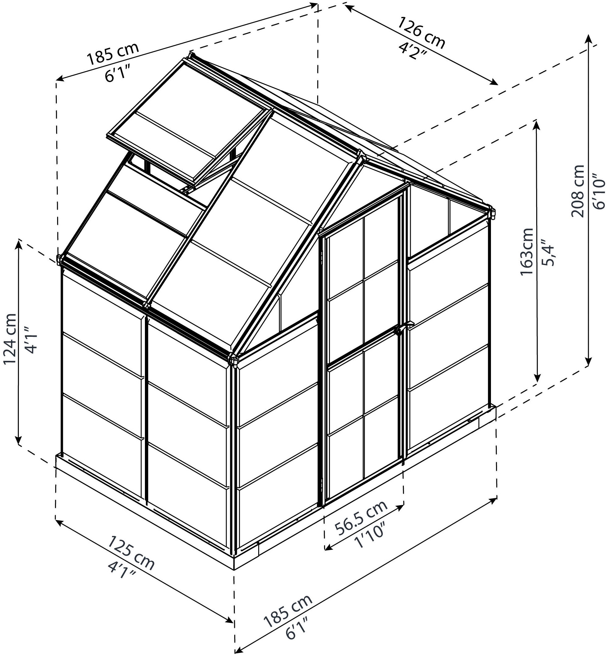 Palram - Canopia Gewächshaus »Harmony«, (Set), inkl. Fundamentrahmen, mit klaren Polycarbonatplatten, silberfarben