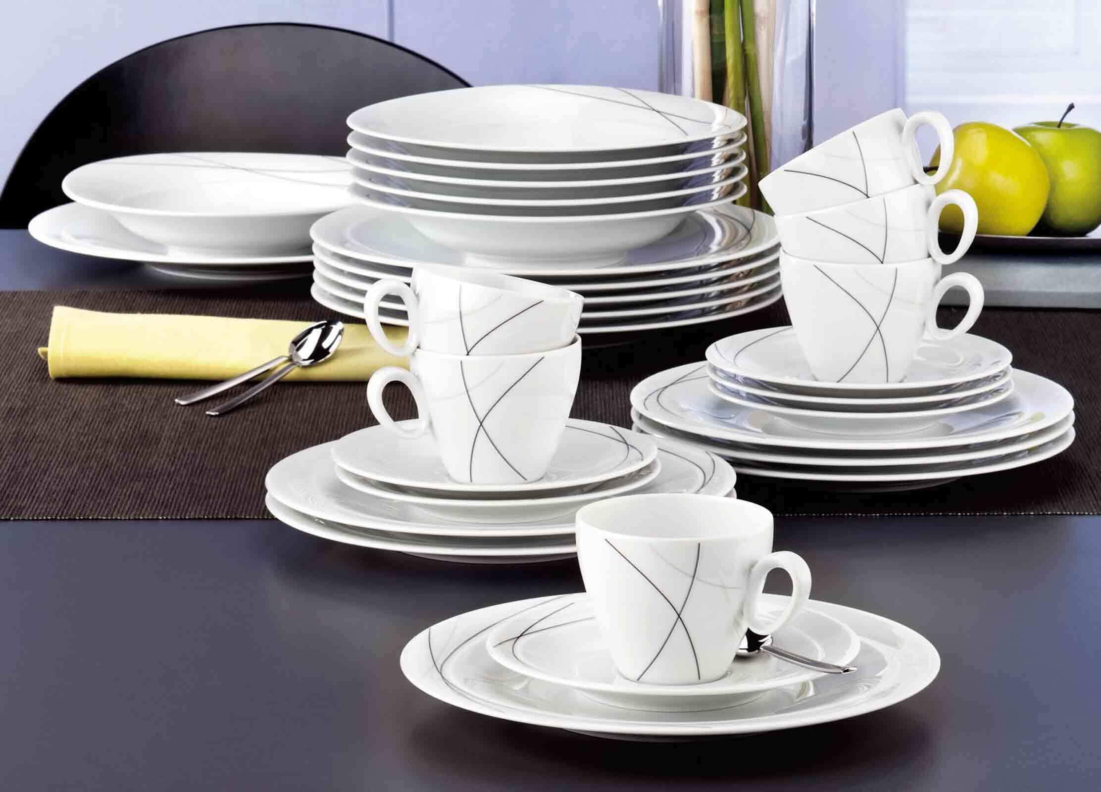 Seltmann Weiden Tasse »Kaffeetassen Trio Highline 0,23 l 6er Set weiß-grau«