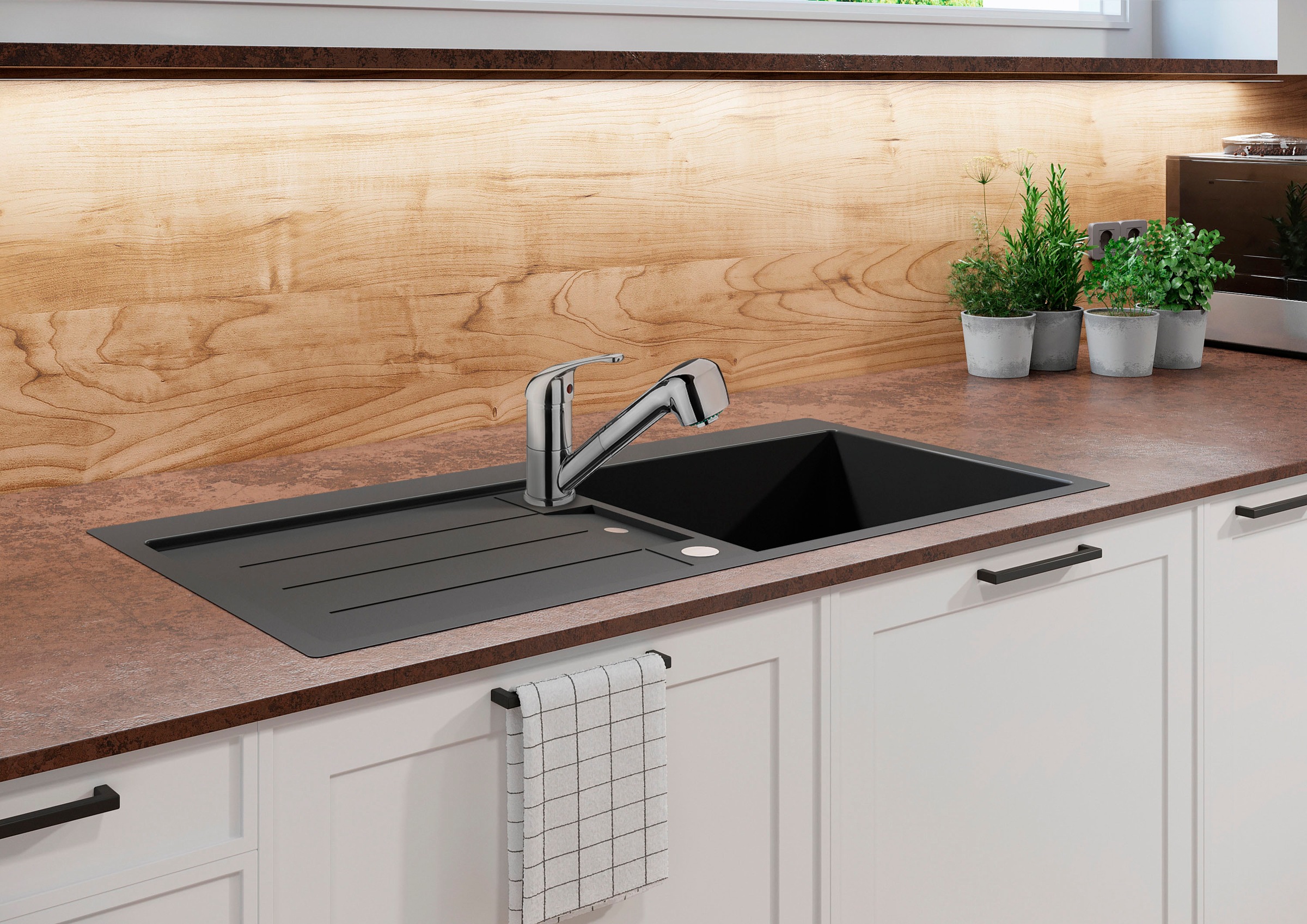 CORNAT Spültischarmatur »"Fabio" -Hochwertiger Messingkörper - verchromt - Schwenkbarer Auslauf«