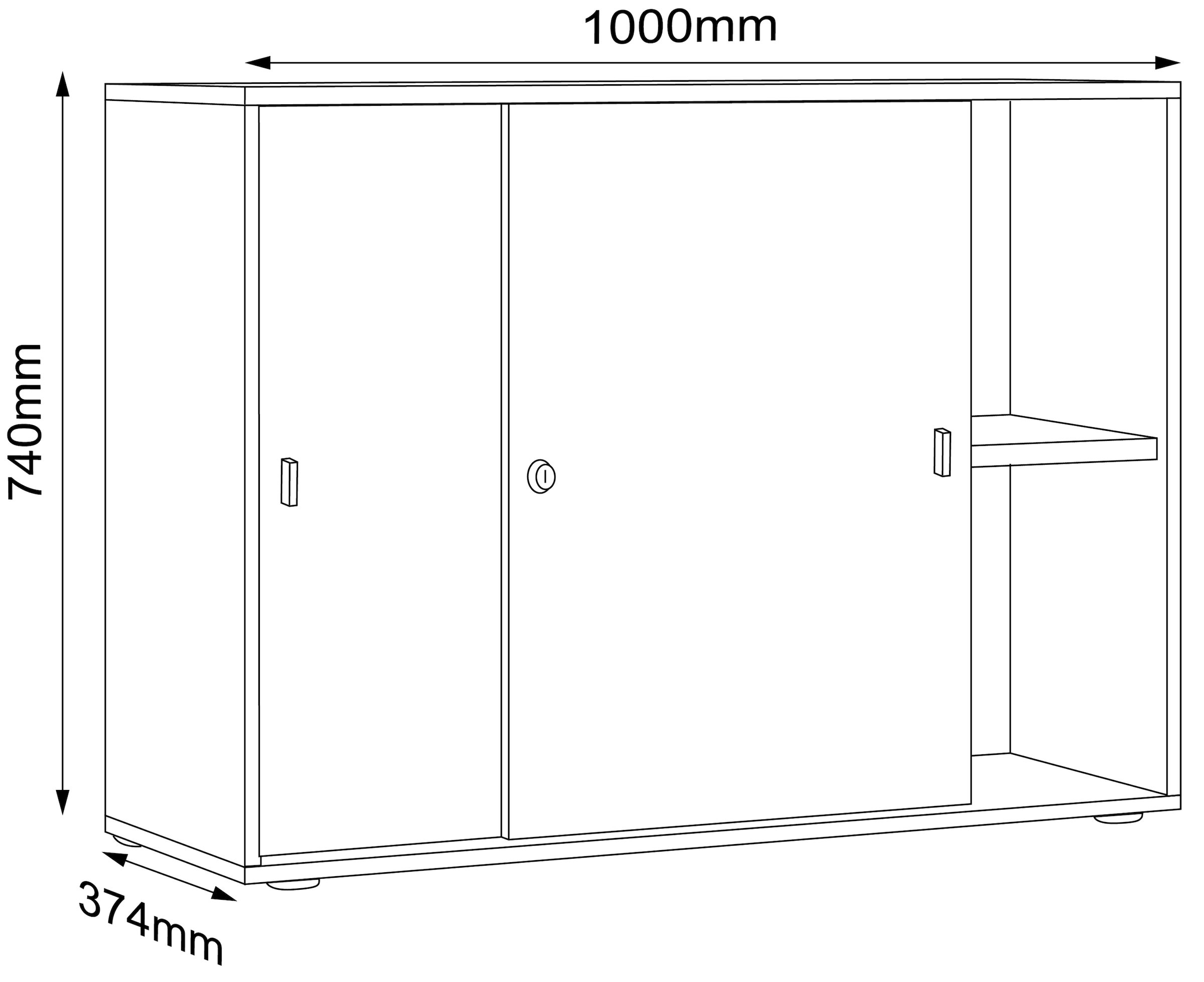 VCM Aktenschrank »Büroschrank Aktenschrank Schiebetüren Salia 2fach«, (1 St., VCM Salia)