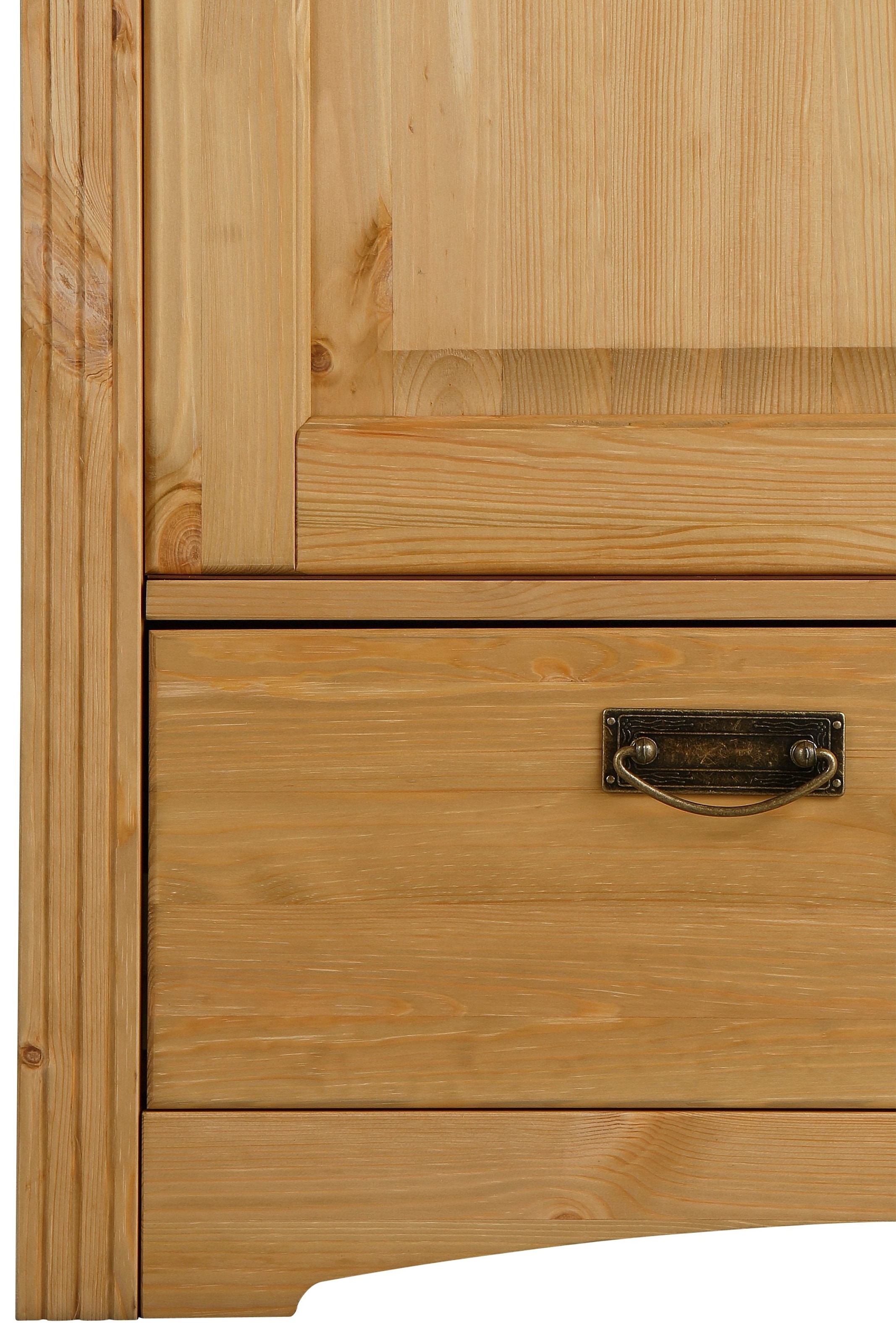 Home affaire Schlafzimmer-Set »"Konrad", komplettes Schlafzimmer mit großem Schrank« Set, Kleiderschrank 5 türig mit Schubladen, 2 Nachttische, Bett 180x200cm, 4 Stk. tlg. klassischer Landhausstil, Metallgriffe, Massivholz (Kiefer)