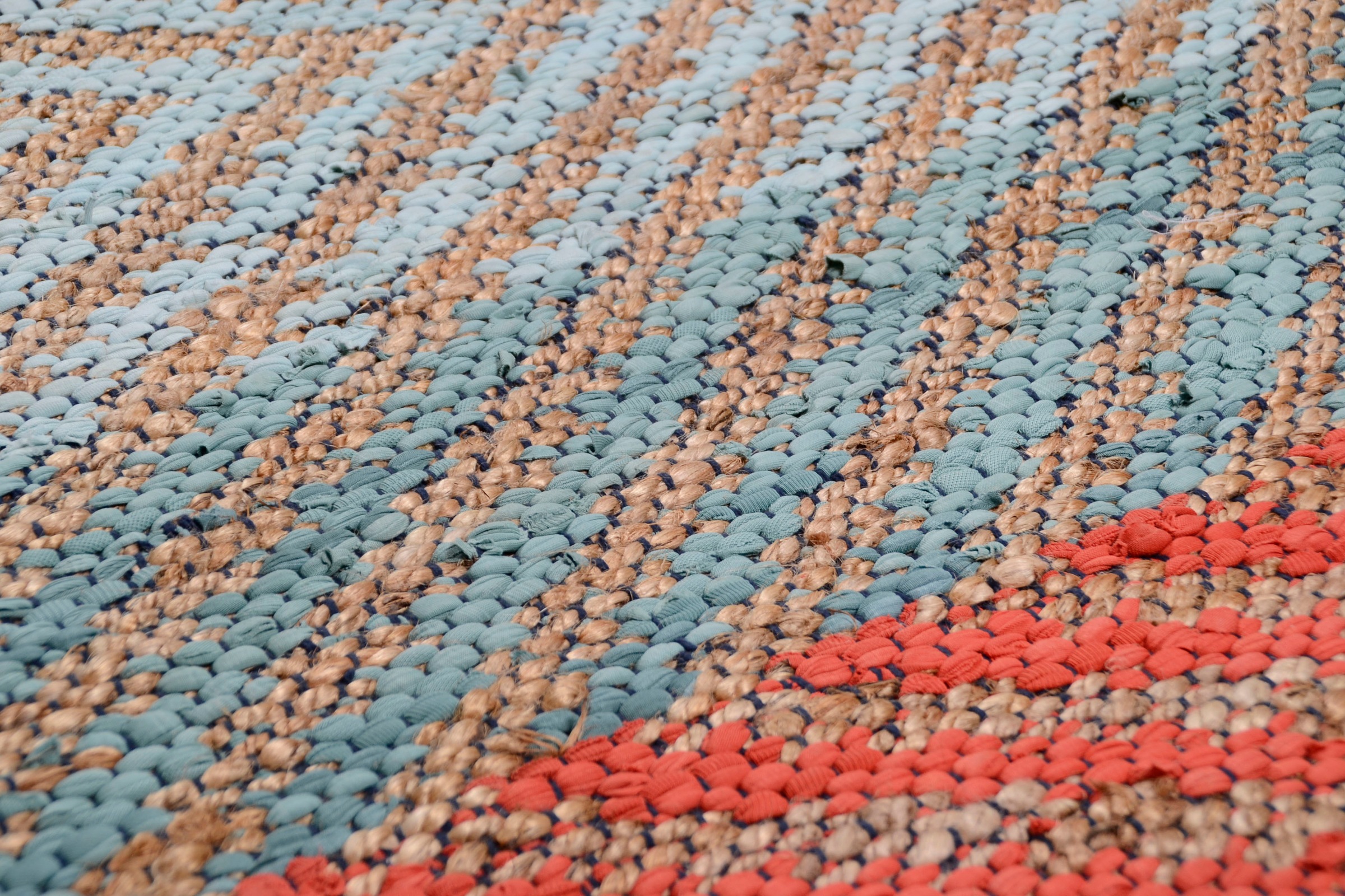 TOM TAILOR HOME Teppich »Pastel Stripe«, rechteckig, 7 mm Höhe, Flachgewebe, handgewebt, Material: 60% Baumwolle, 40% Jute