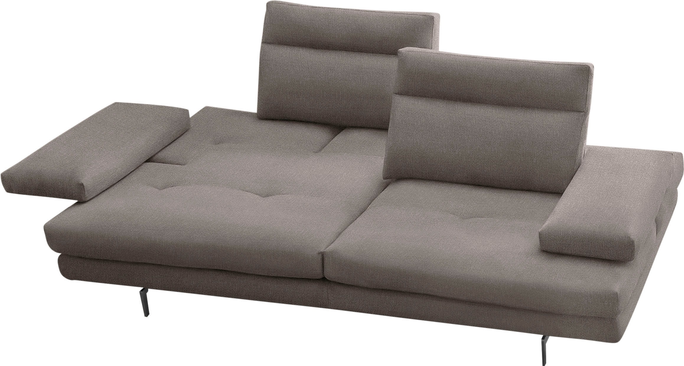 CALIA ITALIA 3-Sitzer »Toby Wing, Designsofa, hochwertige Verarbeitungsdetails, bequem«, inkl. Sitztiefenverstellung und Armteilfunktion, Füße in Schwarz matt