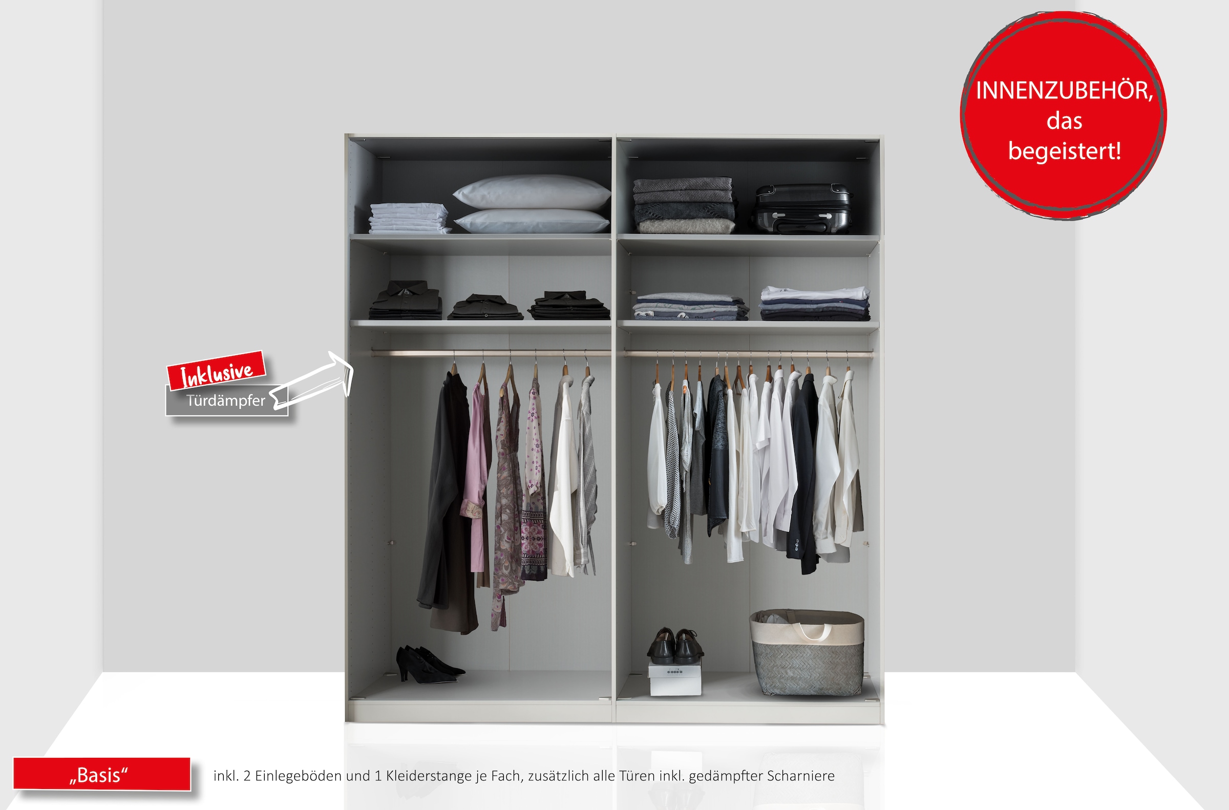 WIEMANN Drehtürenschrank »Lagos« in 4 Breiten und mit 3 verschiedenen Ausstattungspaketen erhältlich,  inkl. Türendämpfung