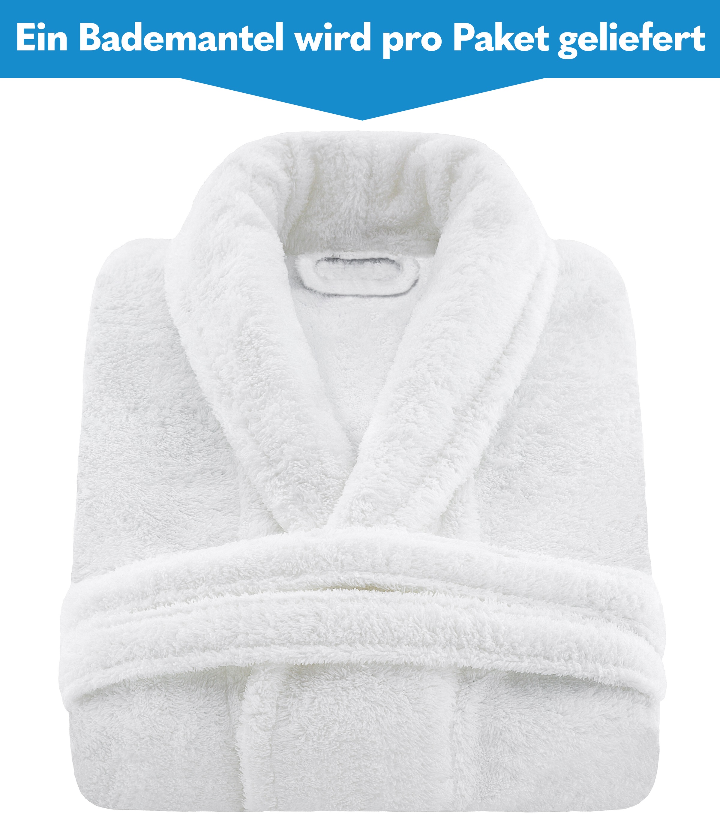 HAMMETEX Bademantel »Bademantel unisex, ultraweicher & flauschiger Fleecemantel« Packung, ideal für Sauna & Spa, Hotelbademantel, Morgenmantel weiß, 