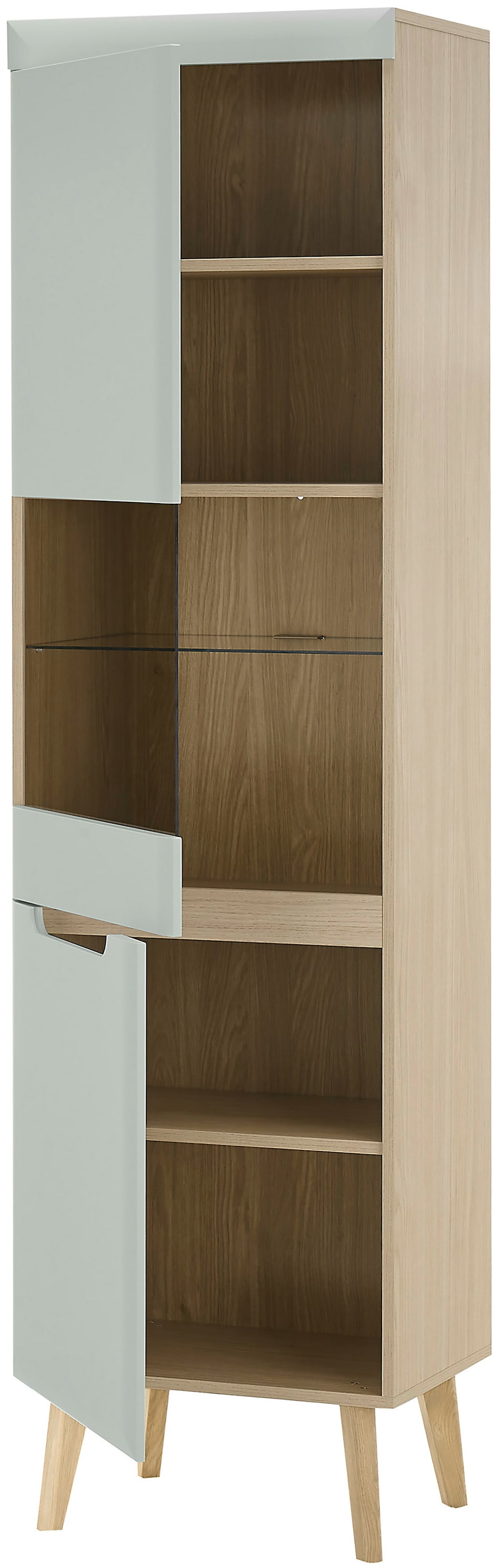 INOSIGN Wohnwand »Torge, Anbauwand, Schrankwand, Mediawand, Wohnzimmer-Set«, (Set, 4 St.), enthält 2 Vitrinen, 1 Lowboard, 1 Wandboard, 343 cm breit