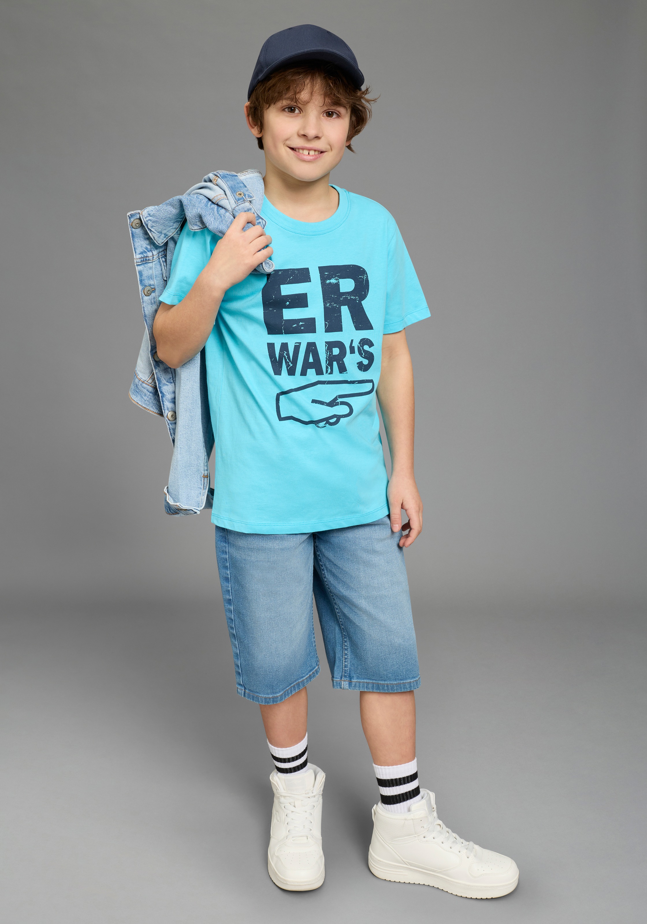 KIDSWORLD T-Shirt »Sprücheshirt: ER WAR`S« Immer einen coolen Spruch parat. Sprücheshirt