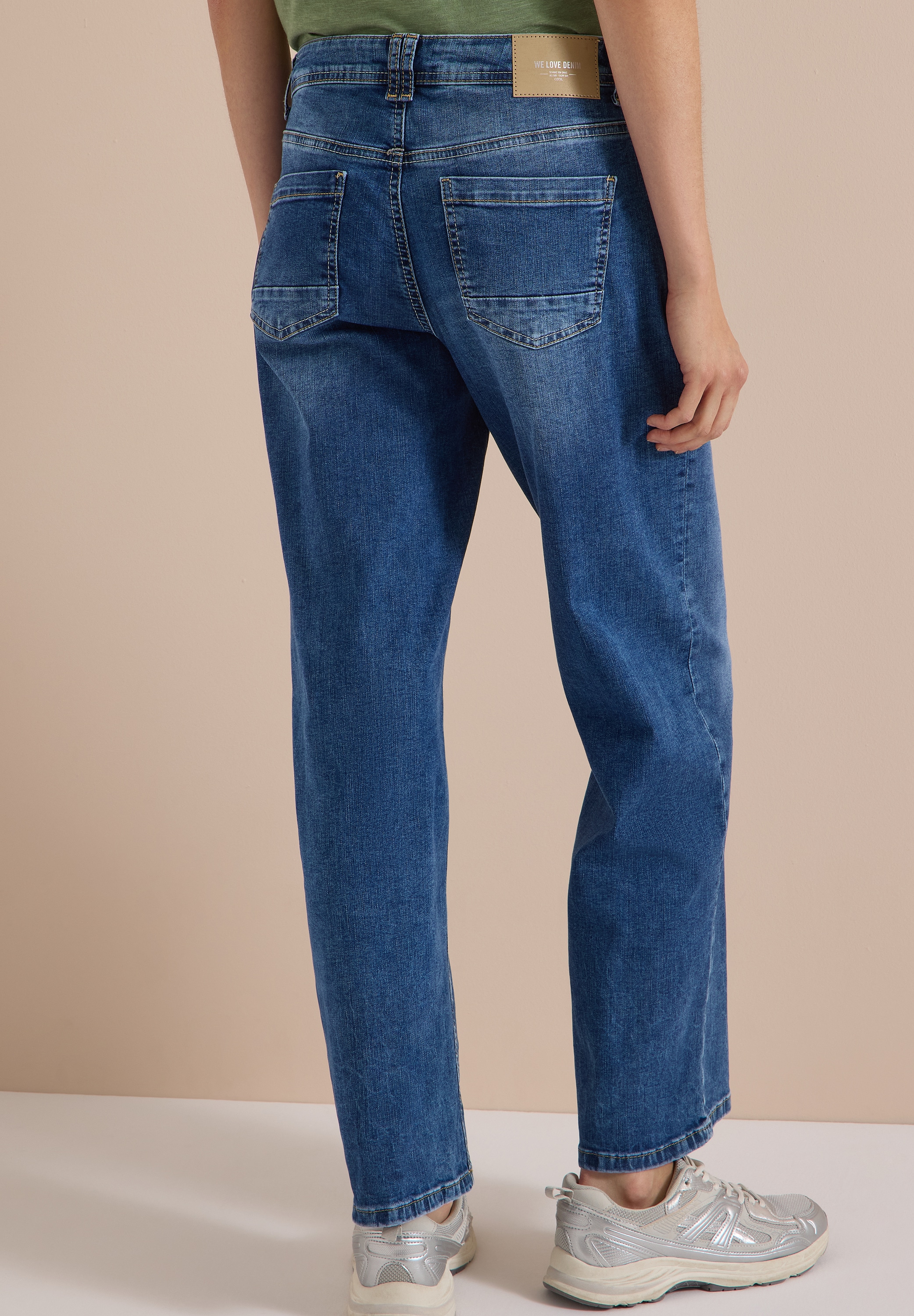 Cecil Weite Jeans »Style Neele« mit Turn-Up im Leo-Look