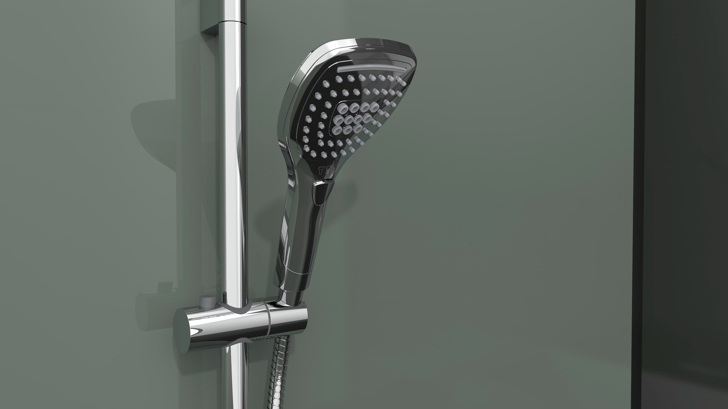 Eisl Handbrause »SOMMERREGEN«, mit 3 Funktionen und Wasserfall, Brausekopf, Duschbrause, Chrom