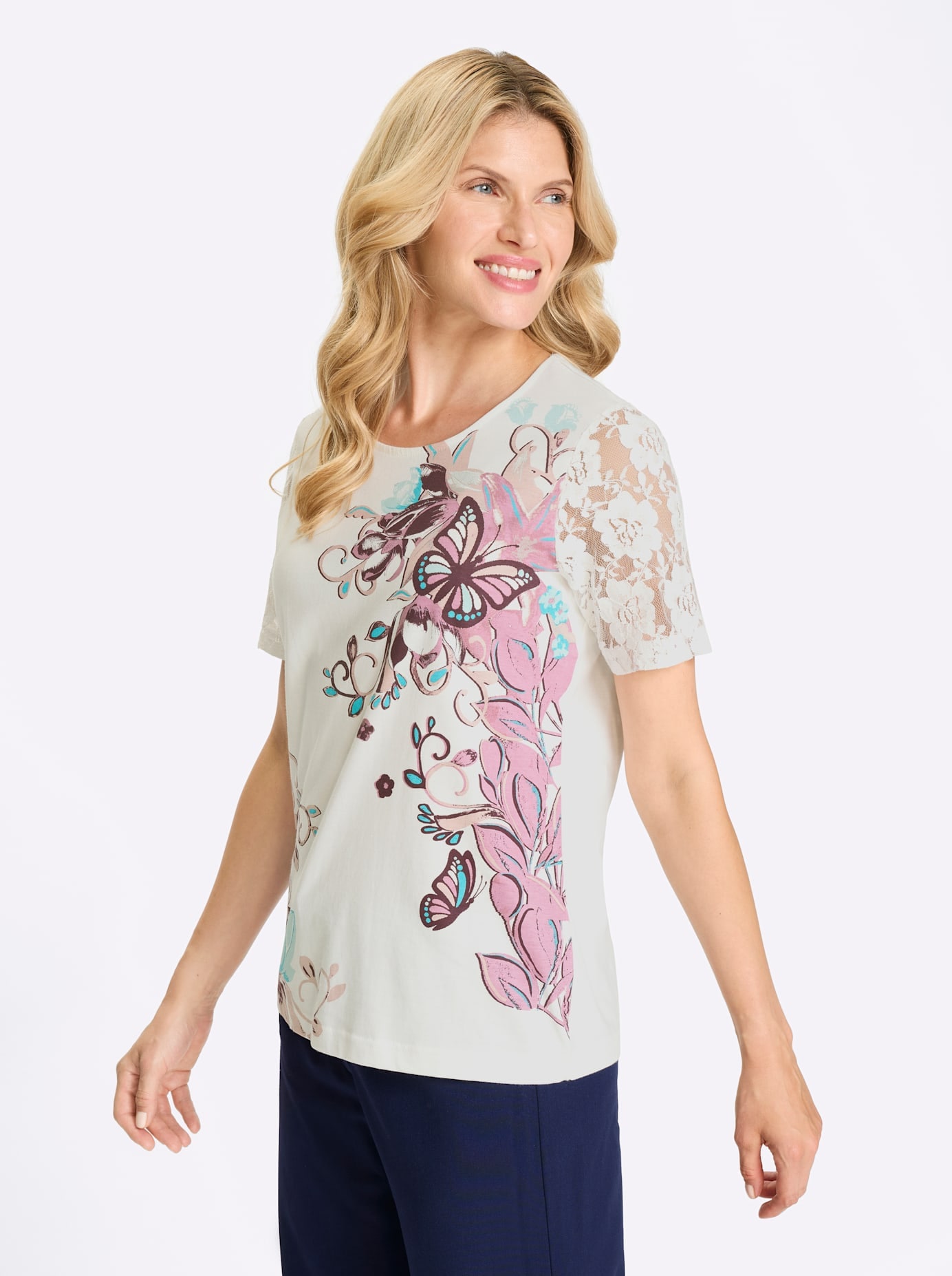 Classic Basics Spitzenshirt »Kurzarm-Shirt« 1 tlg.