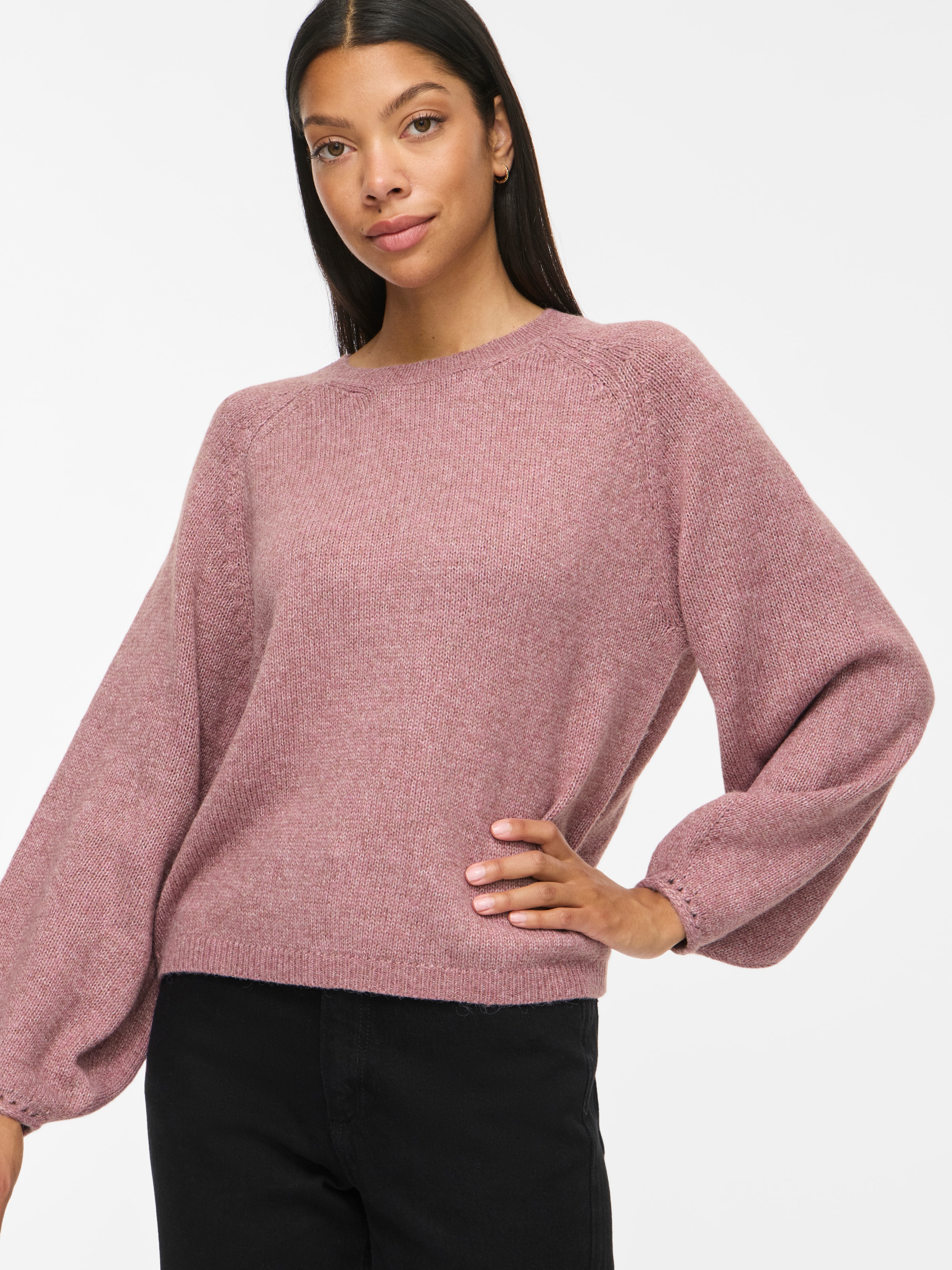 Vila Strickpullover »VISAPNA O-NECK L/S KNIT TOP/PB/1« mit Rundhalsausschnitt, aus Strick, Regular Fit