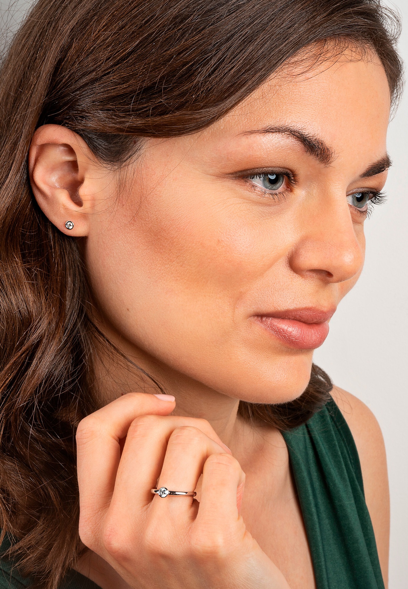 ONE ELEMENT Diamantring »0.2 ct Diamant Brillant Zarge Ring aus 585 Weißgold«