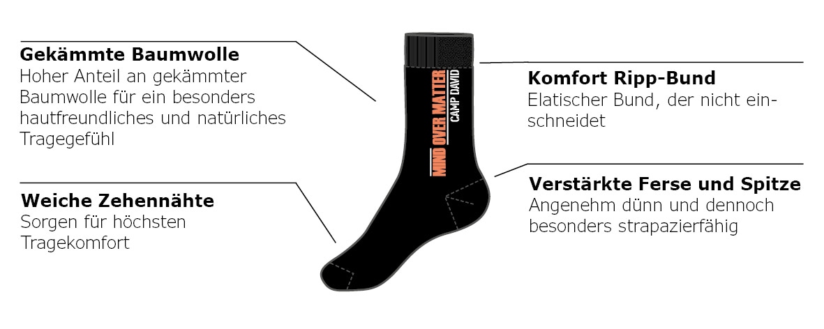 CAMP DAVID Socken »casual« 4 Paar, 4 Stk. tlg. mit elastischem Bund