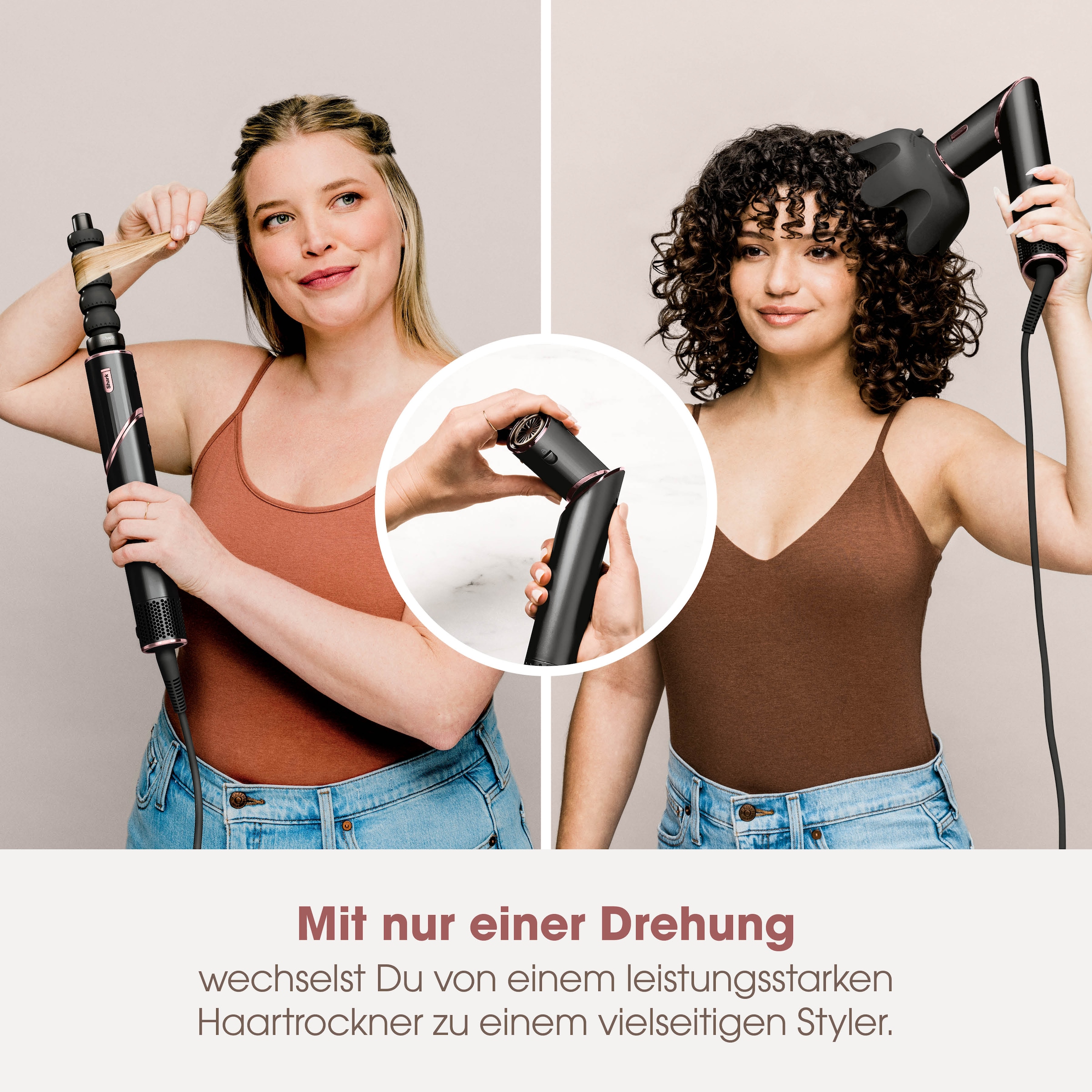 Shark Multihaarstyler »FlexStyle 5-in-1 Haarstyler und -trockner - Schwarz HD446EU«, 5 Aufsätze, Mit einer Drehung vom leistungsstarken Haartrockner zum Styler