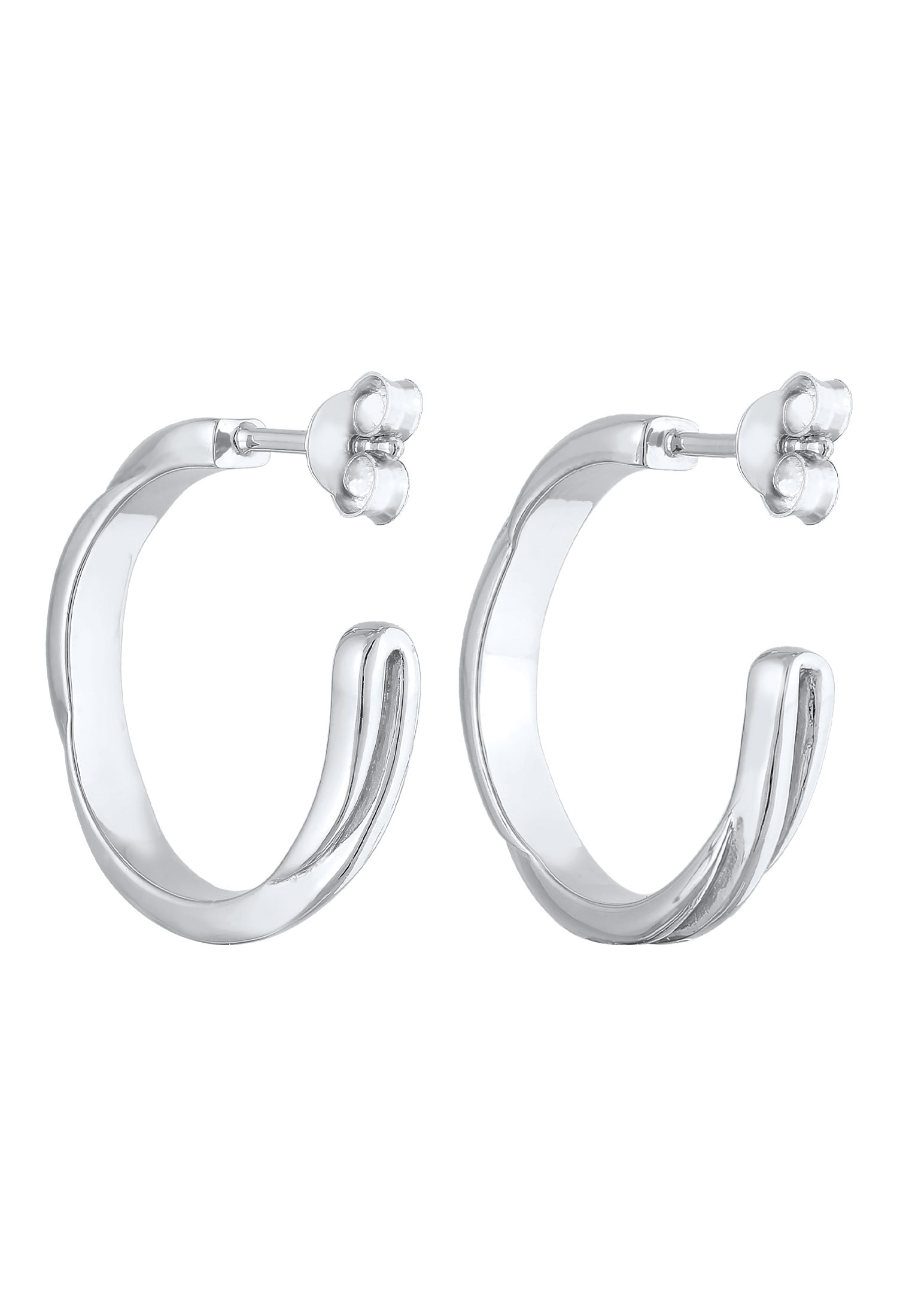 Elli Paar Creolen »Ohrringe Creolen Stecker Twisted Gedreht Trend 925 Silber«