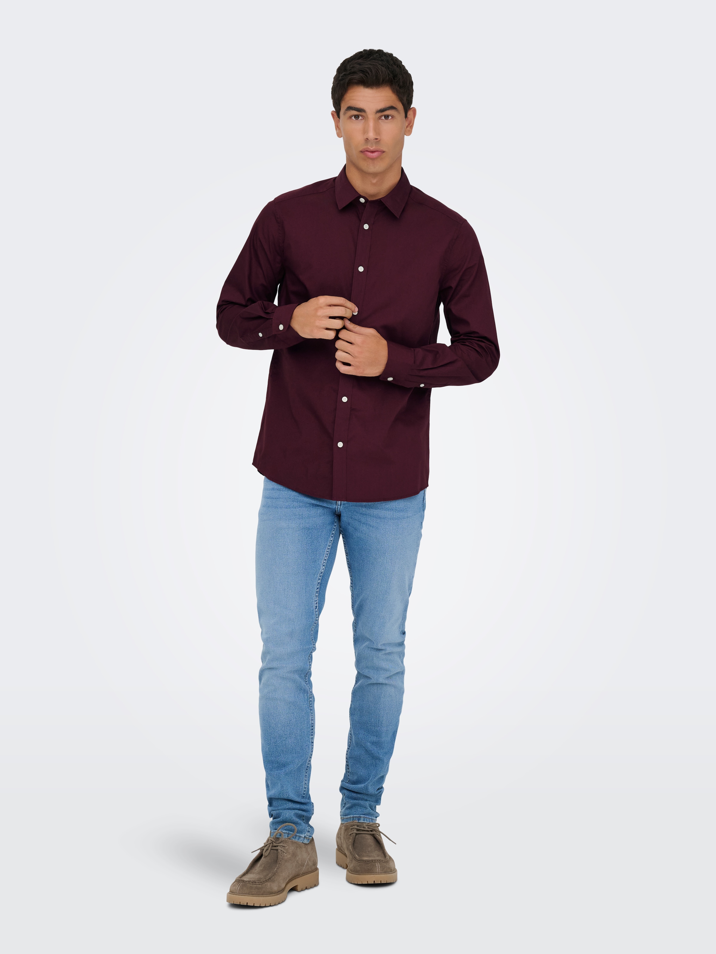 ONLY & SONS Langarmhemd »ONSFLORIAN LIFE LS POPLIN SHIRT OTL«