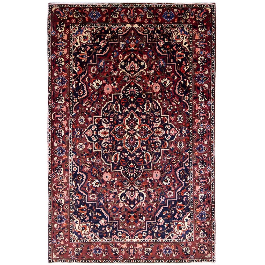 morgenland Wollteppich »Bachtiar Durchgemustert Blu scuro 320 x 207 cm«, rechteckig