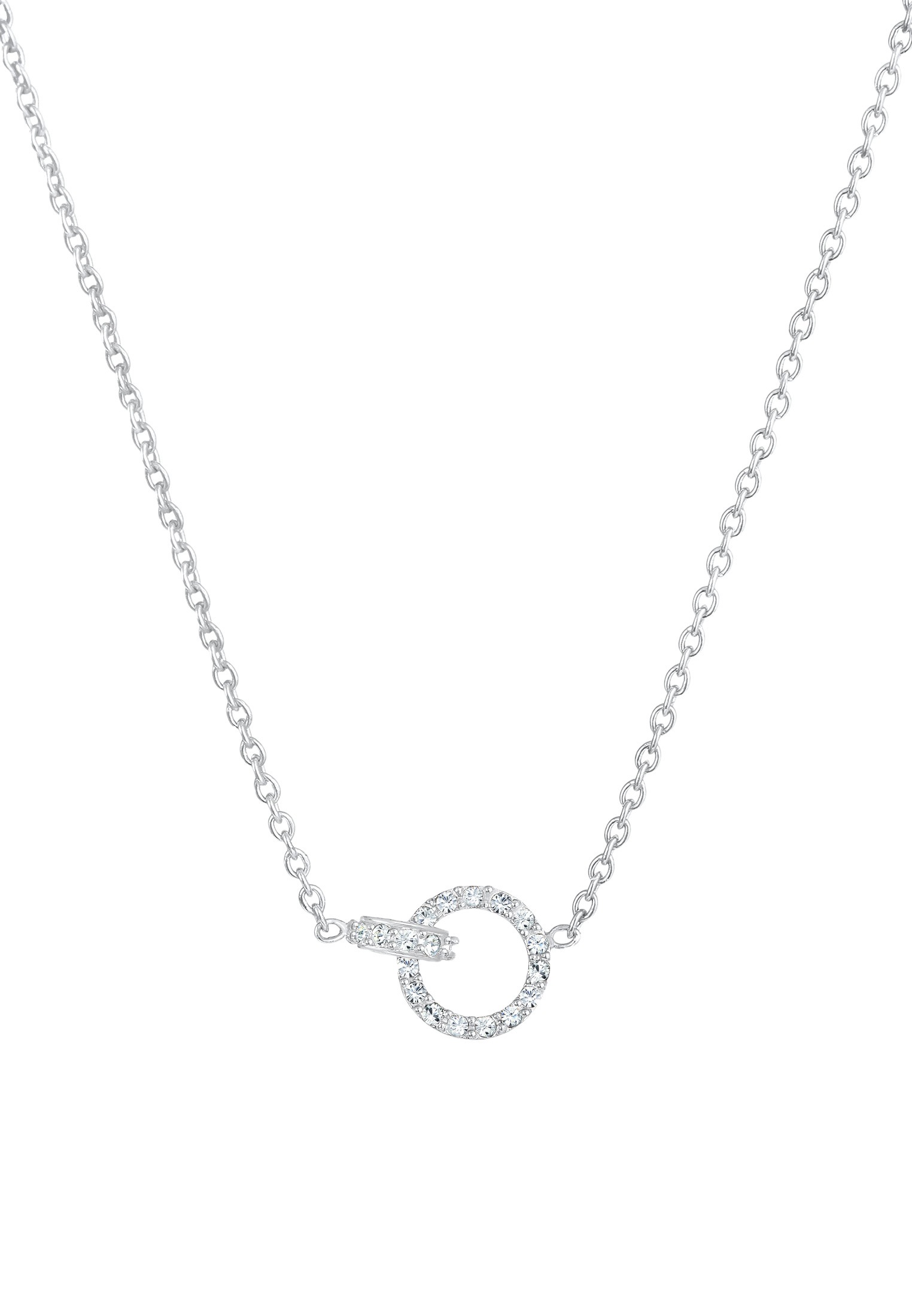 Elli Silberkette »Halskette Ring klein 925 Silber, mit Kristallen von Swarovski®«