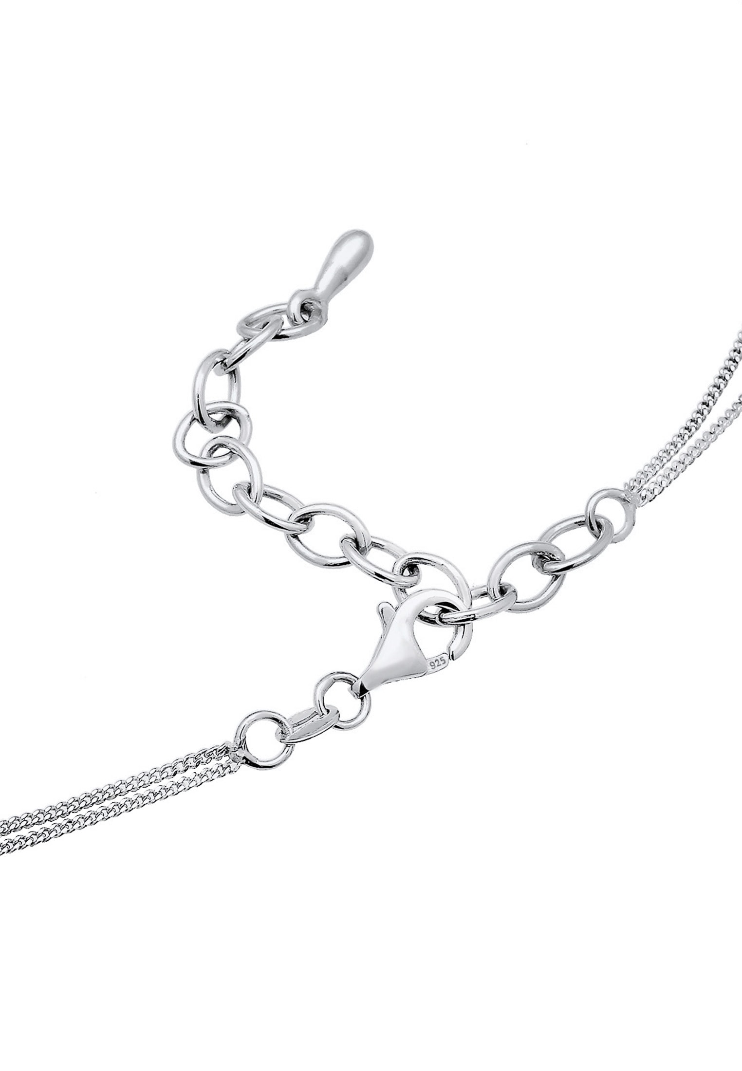 Elli Silberkette »Halskette Halbmond Stern Kristalle 925 Sterling Silber«