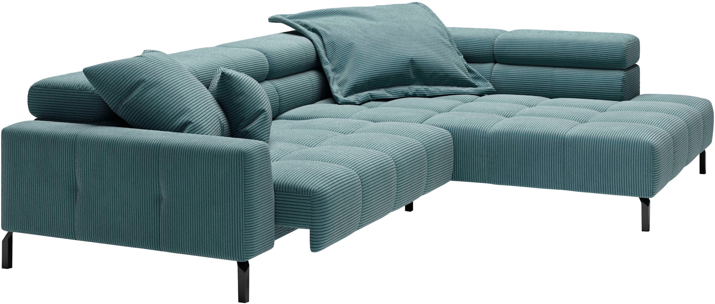 Places of Style Ecksofa »Cleveland, L-Form, incl. Kopfteilverstellung, Breite 311 cm«, wahlweise elektrischer Sitzvorzug