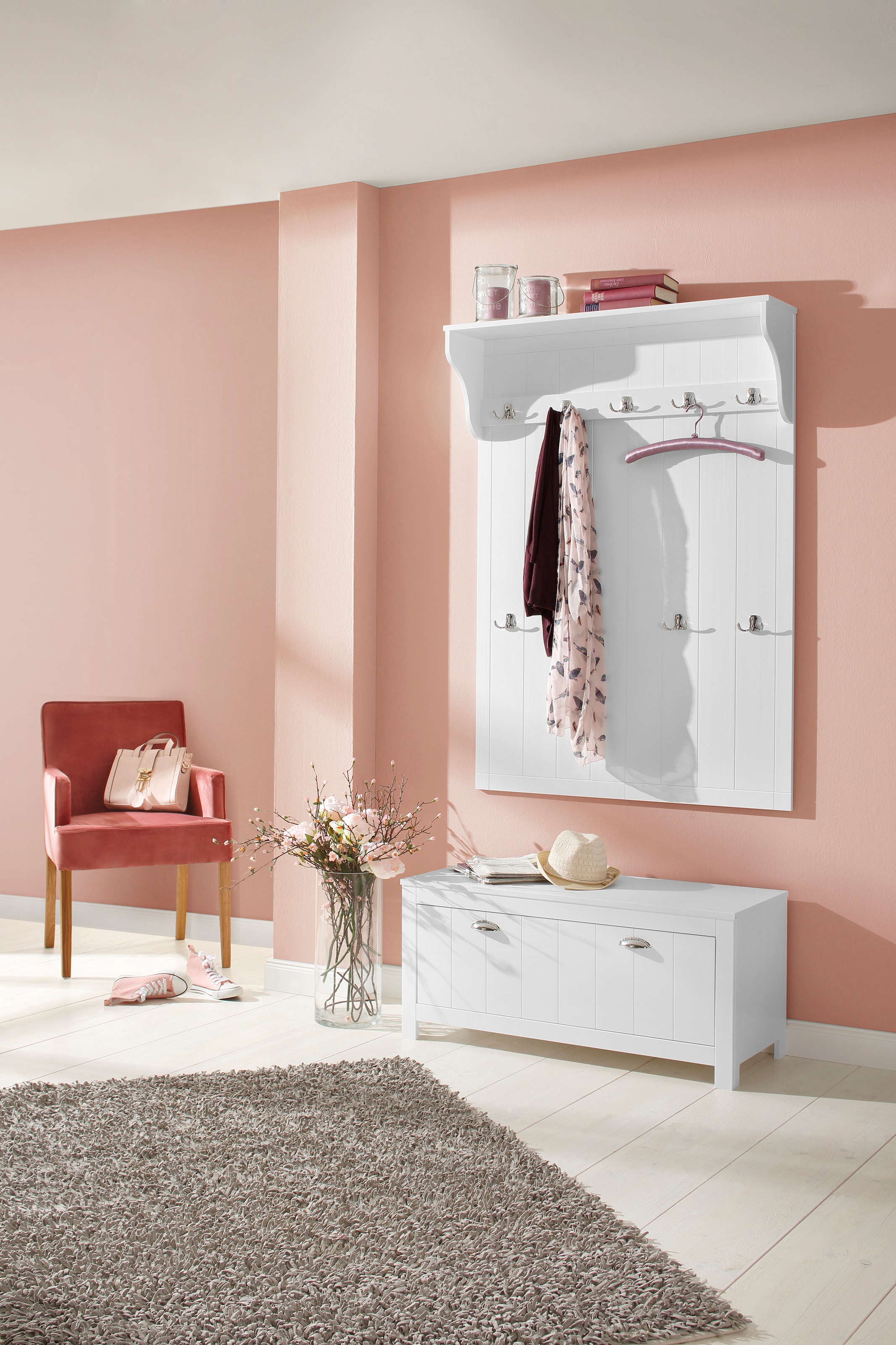 Home affaire Kompaktgarderobe »Mille«, aus Massivholz, Breite 100 cm