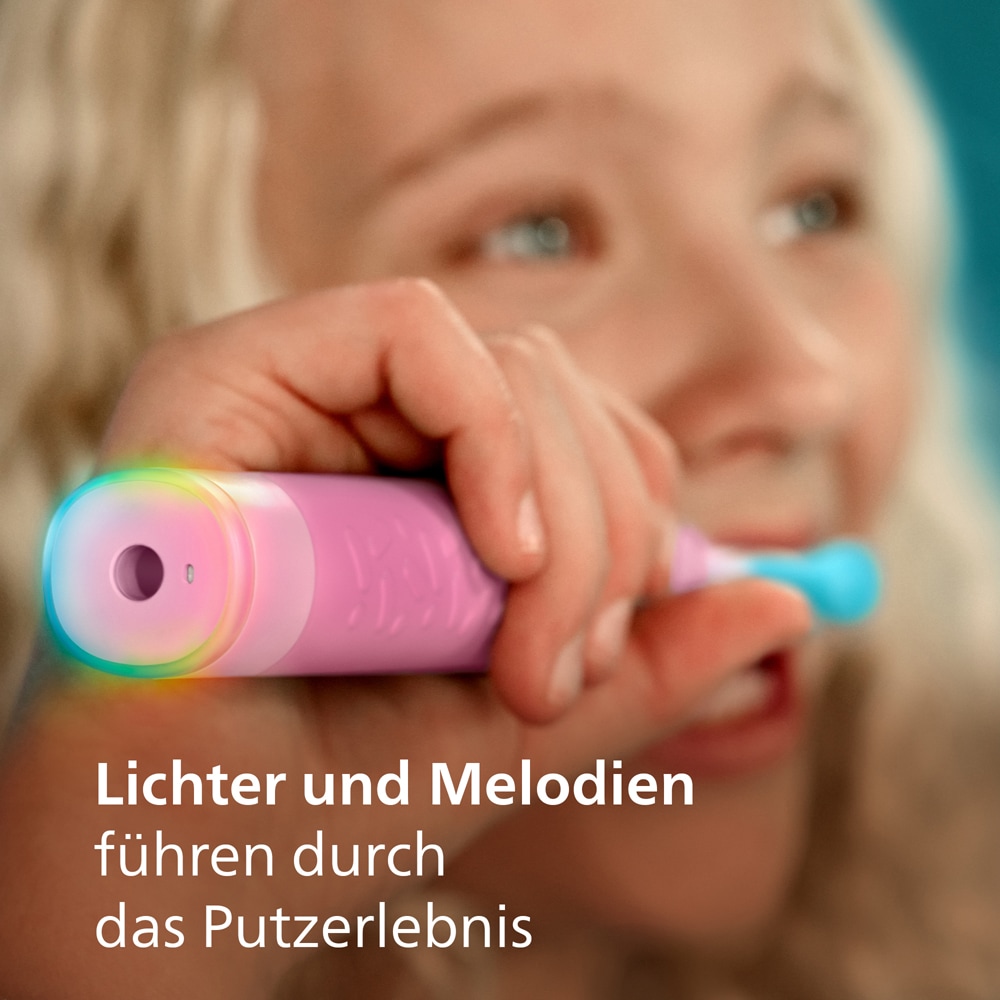 Philips Sonicare Elektrische Zahnbürste »For Kids Smart HX6600« 2 Stk. Aufsteckbürsten mit App-Anbindung, 2 Putzprogrammen und 21 Tagen Akkulaufzeit