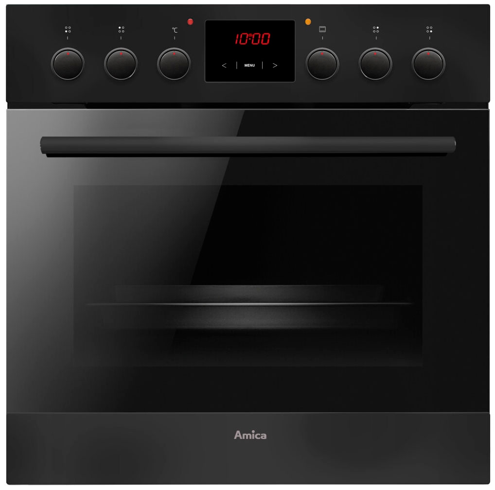 Amica Elektro-Herd-Set »EHC 12921 SM«, mit Backauszug, Ofen mit 11 Programmen und zweistufig ausziehbaren Backblechschienen.