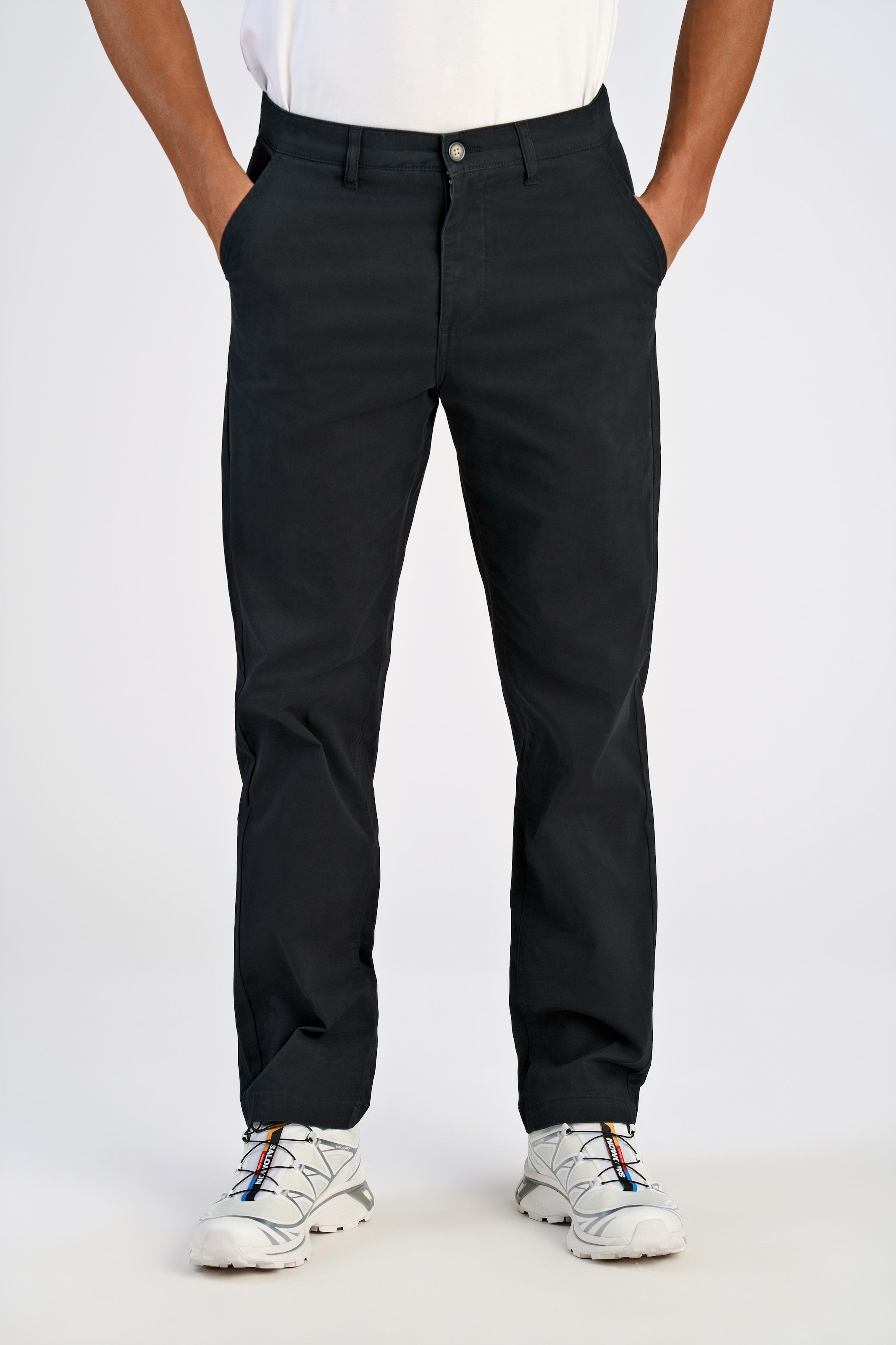Lindbergh Herren Chinohose mit Stretch in schwarz, Größe 32