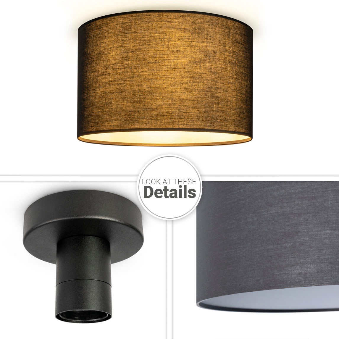 Paco Home Deckenleuchte »Uni Color«, 1 flammig, Leuchtmittel E27 | ohne Leuchtmittel, LED Deckenleuchte Wohnzimmer Und Schlafzimmer, Unifarben, Deko E27