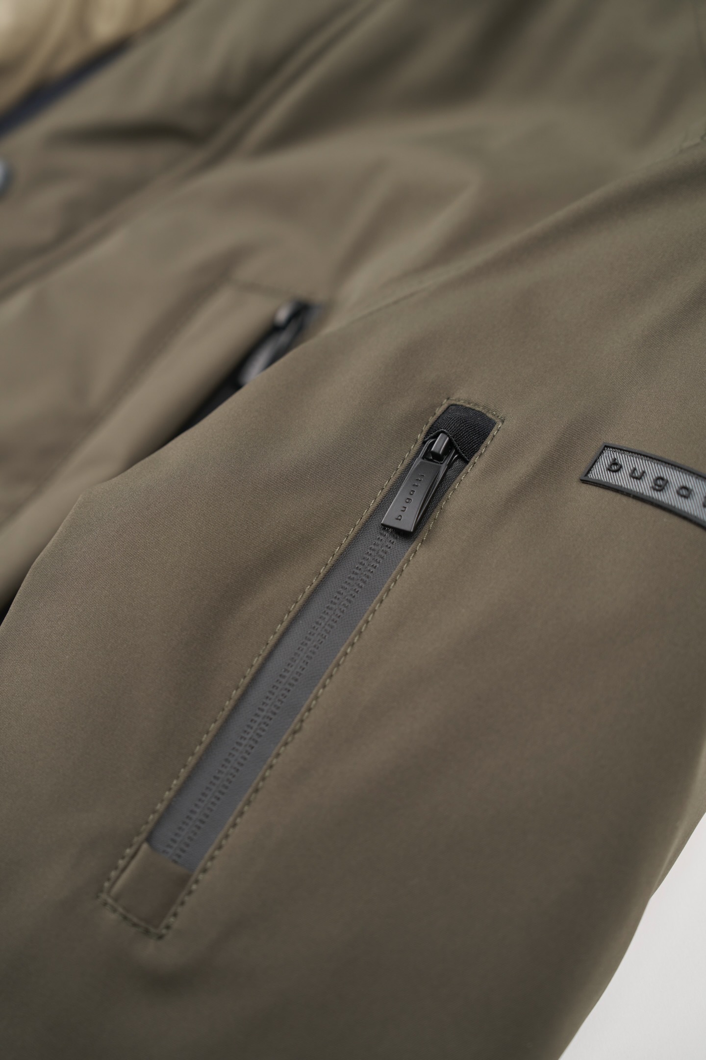 bugatti Langjacke, mit Kapuze, mit innenliegendem Strickkragen
