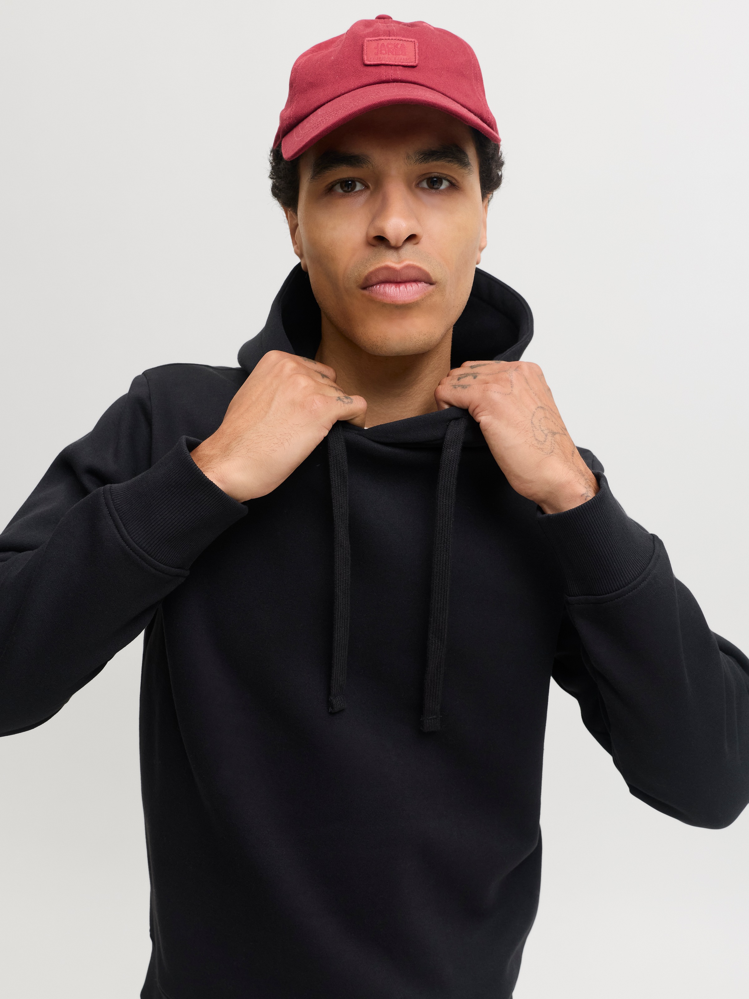 Jack & Jones Kapuzensweatshirt »JJCLEVELAND SWEAT HOOD SN«, Materialmix, regular fit
